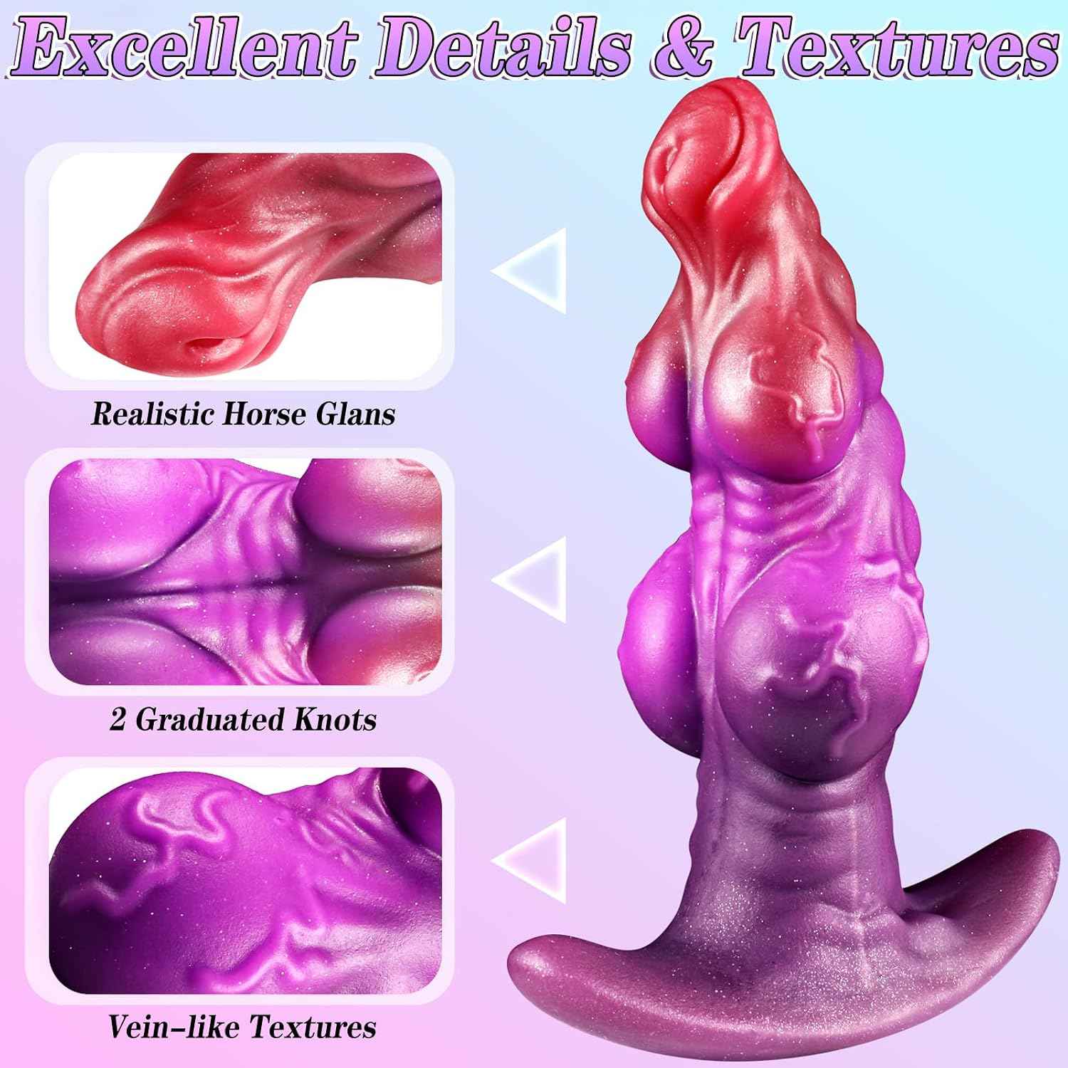 Anal Plug Knot Dildo with 2 Knots Wearable Butt Plug Silicone Anal Beads Dilator Trainer Fantasy Prostate Massager G-spot Sex Toy for Couples Men Women Masturbation (S)