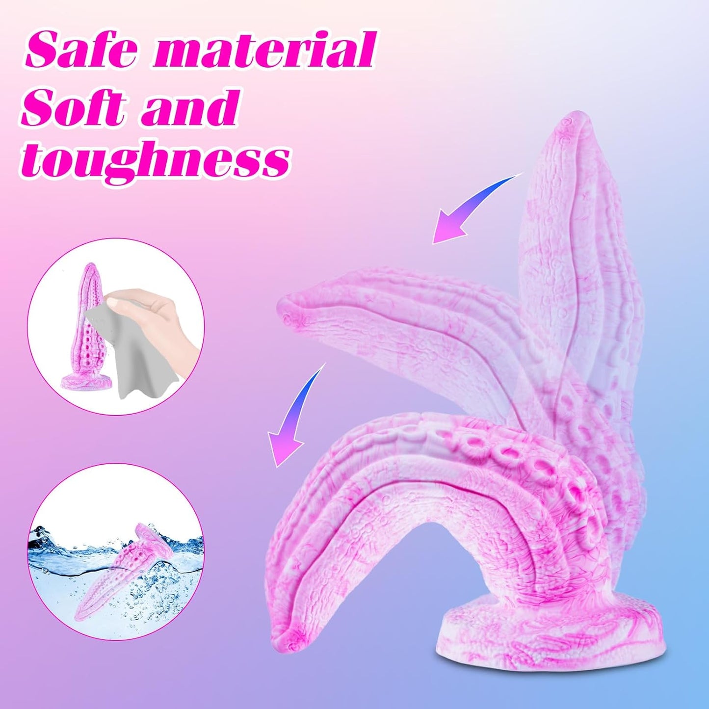 5 Inch Small Tentacle Octopus Dildo Cute Anal Plug with Suction Cup, 6 Inch Realistic Monster Dildo Anal Stretcher for Beginners, Silicone Fantasy Bad Dragon Dildos Sex Toy for Gay Men Women Pink