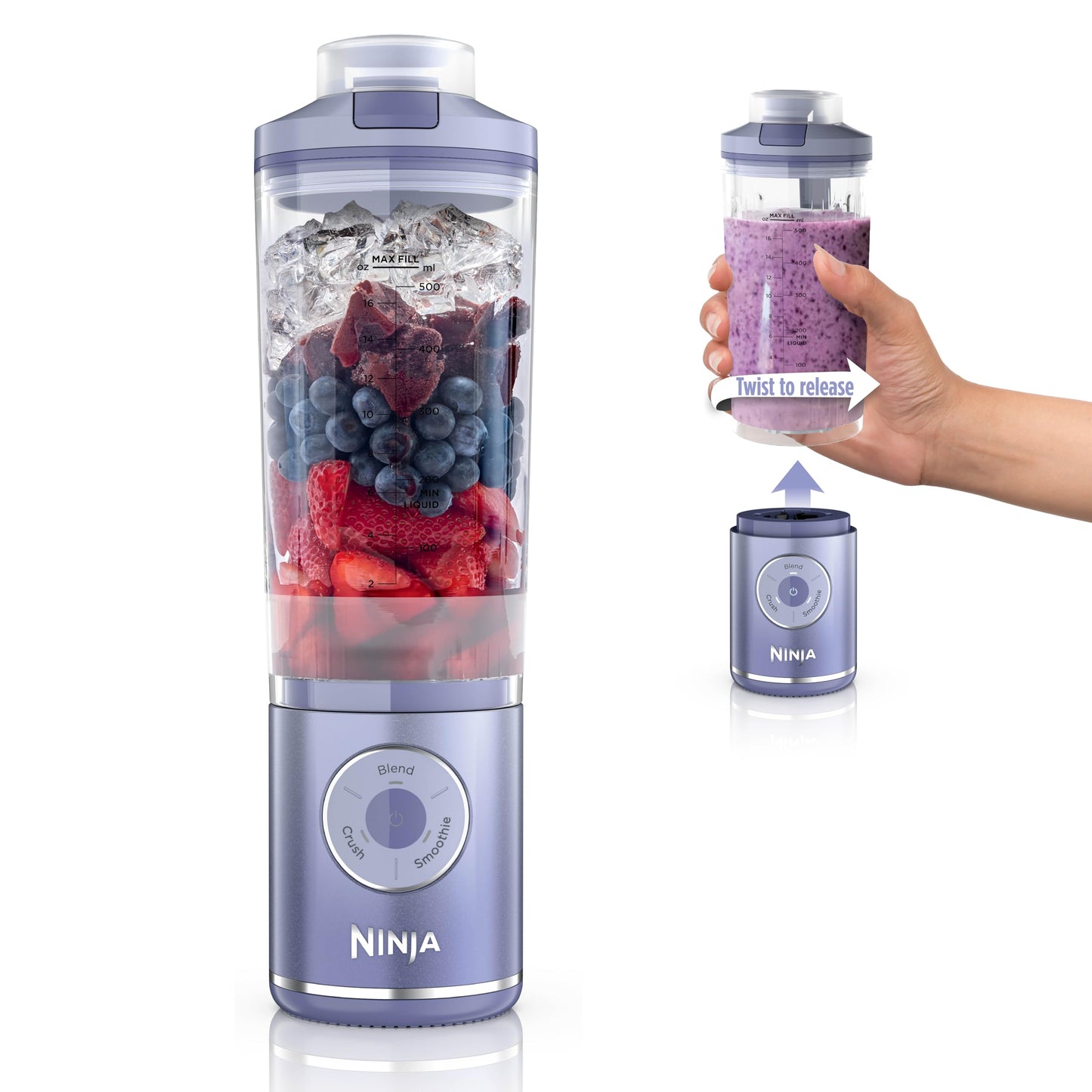 Ninja Blender, Blast Max, Cordless, Personal Blender for-Smoothies, Frozen Drinks, Ice Crush, 22 oz. Removable Vessel, Leakproof-Lid, BPA-Free, Dishwasher Safe, Auto-iQ Technology