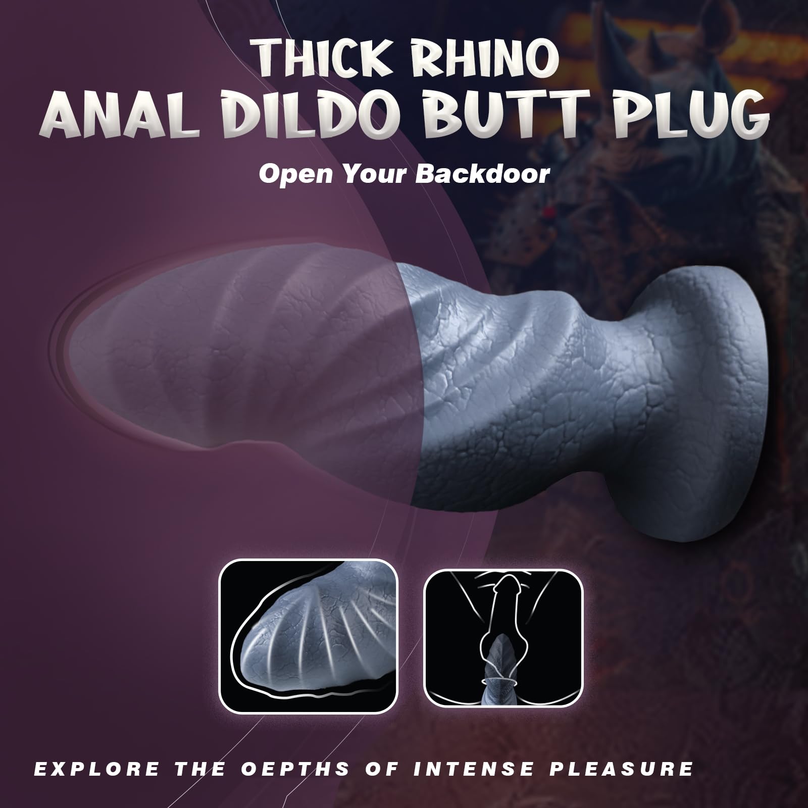 11 Inch Silicone Fantasy Dildo Huge Anal Plug with Big Knot, 3.4" Diameter Huge Thick Anal Dildo Massive Butt Plugs Sex Toys for G spot & P Spot Stimulation, Monster Animal Dildo for Women Men Gay