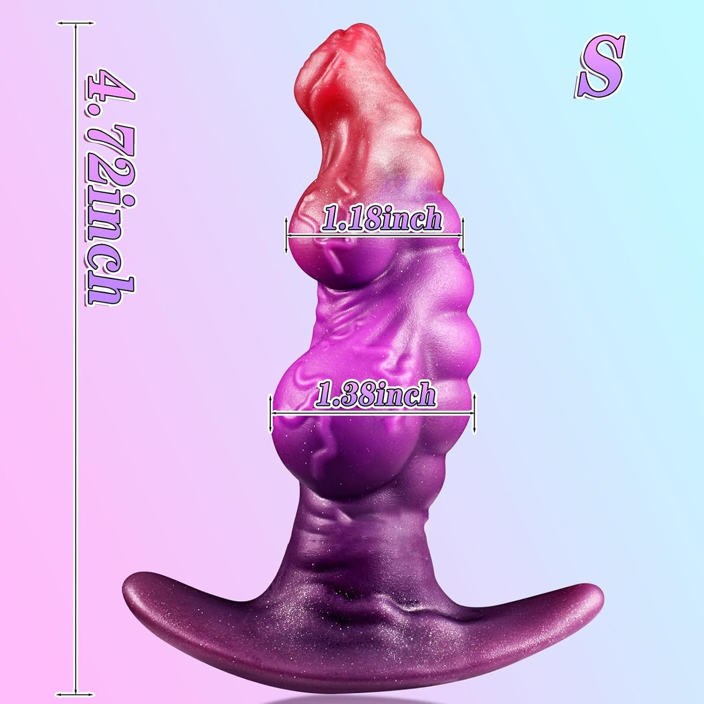 Anal Plug Knot Dildo with 2 Knots Wearable Butt Plug Silicone Anal Beads Dilator Trainer Fantasy Prostate Massager G-spot Sex Toy for Couples Men Women Masturbation (S)