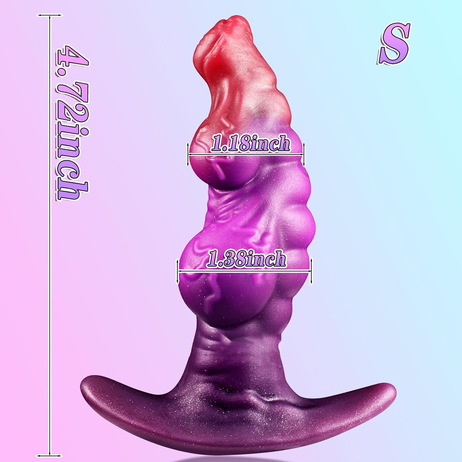Anal Plug Knot Dildo with 2 Knots Wearable Butt Plug Silicone Anal Beads Dilator Trainer Fantasy Prostate Massager G-spot Sex Toy for Couples Men Women Masturbation (S)