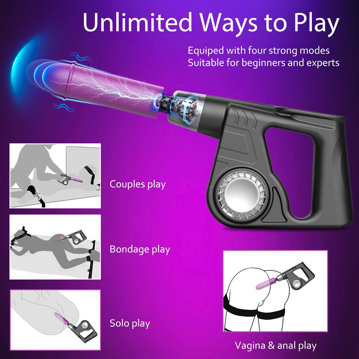 Handheld Sex Machine for Women Quiet, Sex Toys Machine Rechargeable, Powerful Thrusting Vibrator Portable G Spot Dildo Machine for Couples, Dildo Thrusting Anal Vibrator with Strong Modes for Woman
