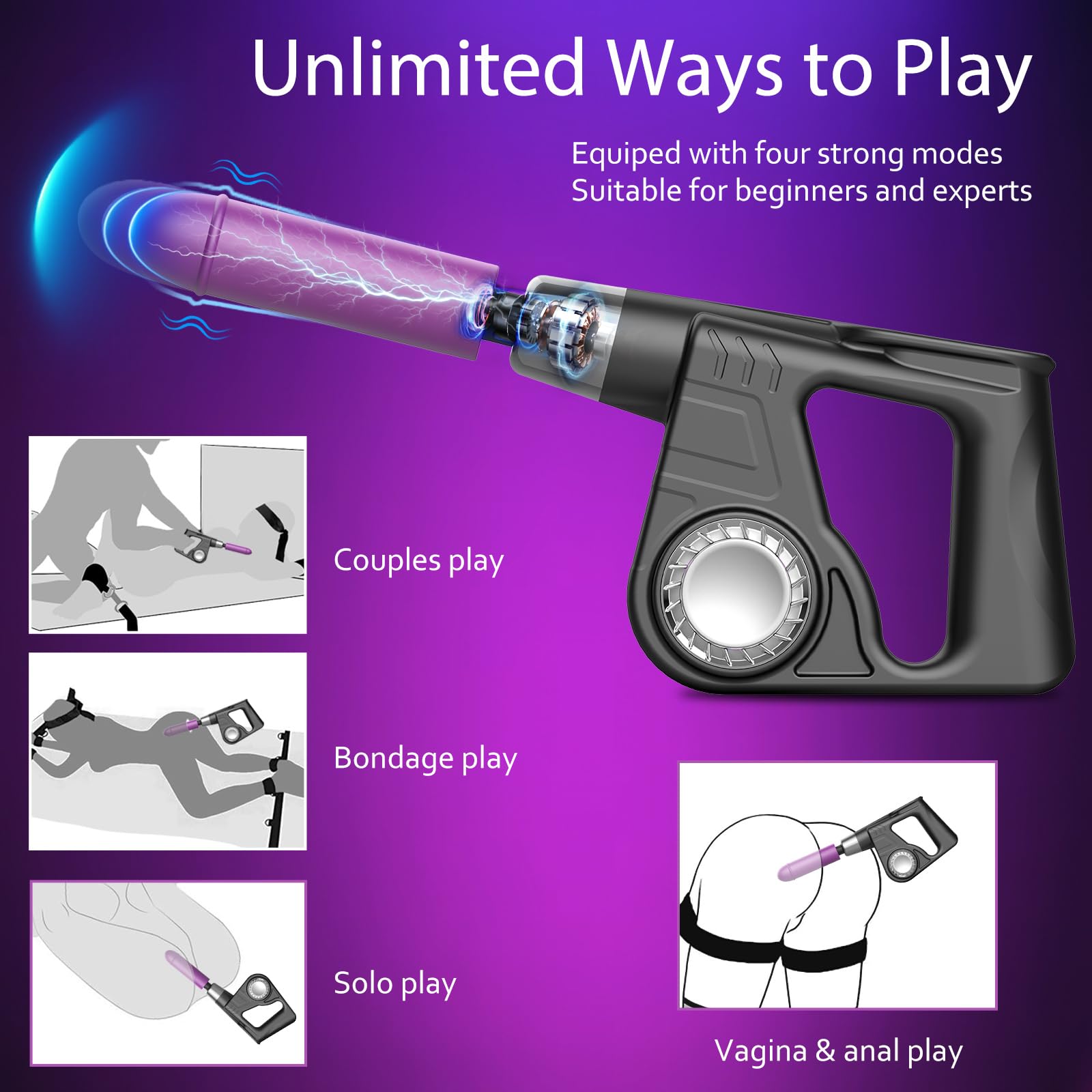 Handheld Sex Machine for Women Quiet, Sex Toys Machine Rechargeable, Powerful Thrusting Vibrator Portable G Spot Dildo Machine for Couples, Dildo Thrusting Anal Vibrator with Strong Modes for Woman