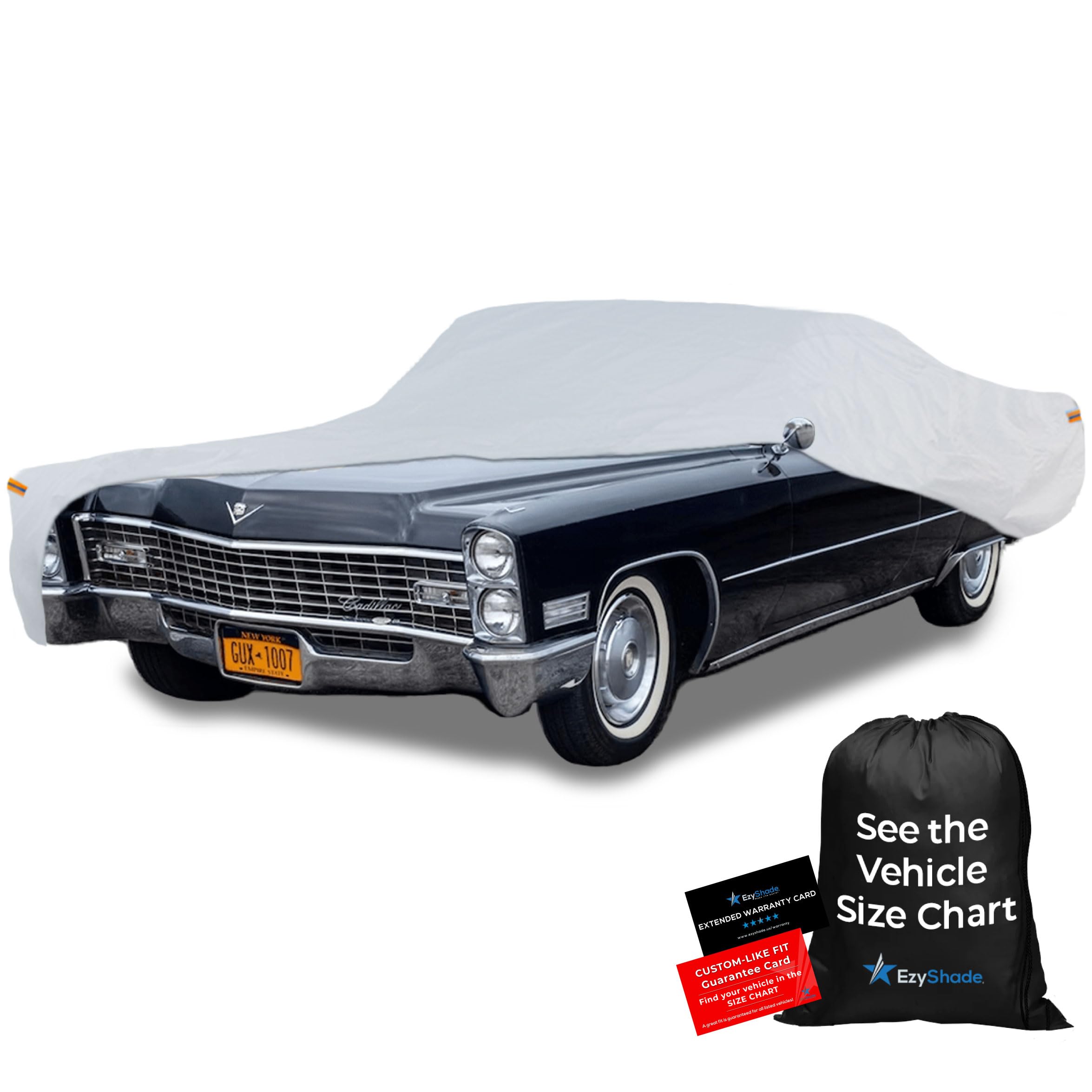EzyShade 10-Layer Car Cover Waterproof All Weather. See Vehicle Size-Chart for Accurate Fit. Outdoor Full Exterior Covers for Automobiles Sedan Hatch. Rain Sun Snow.