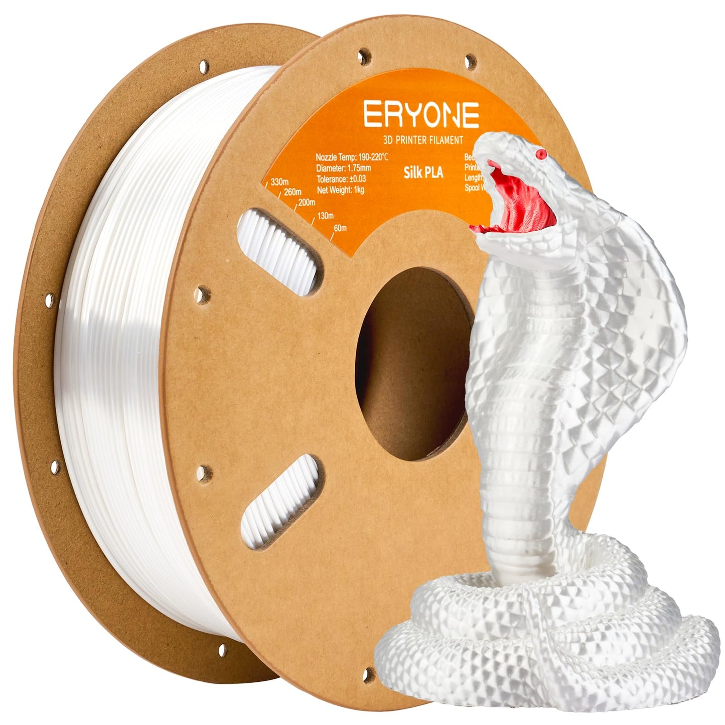 ERYONE Silk Color PLA Filament 3D Printer 1.75mm +/- 0.03mm, Filament PLA Cardboard Spool