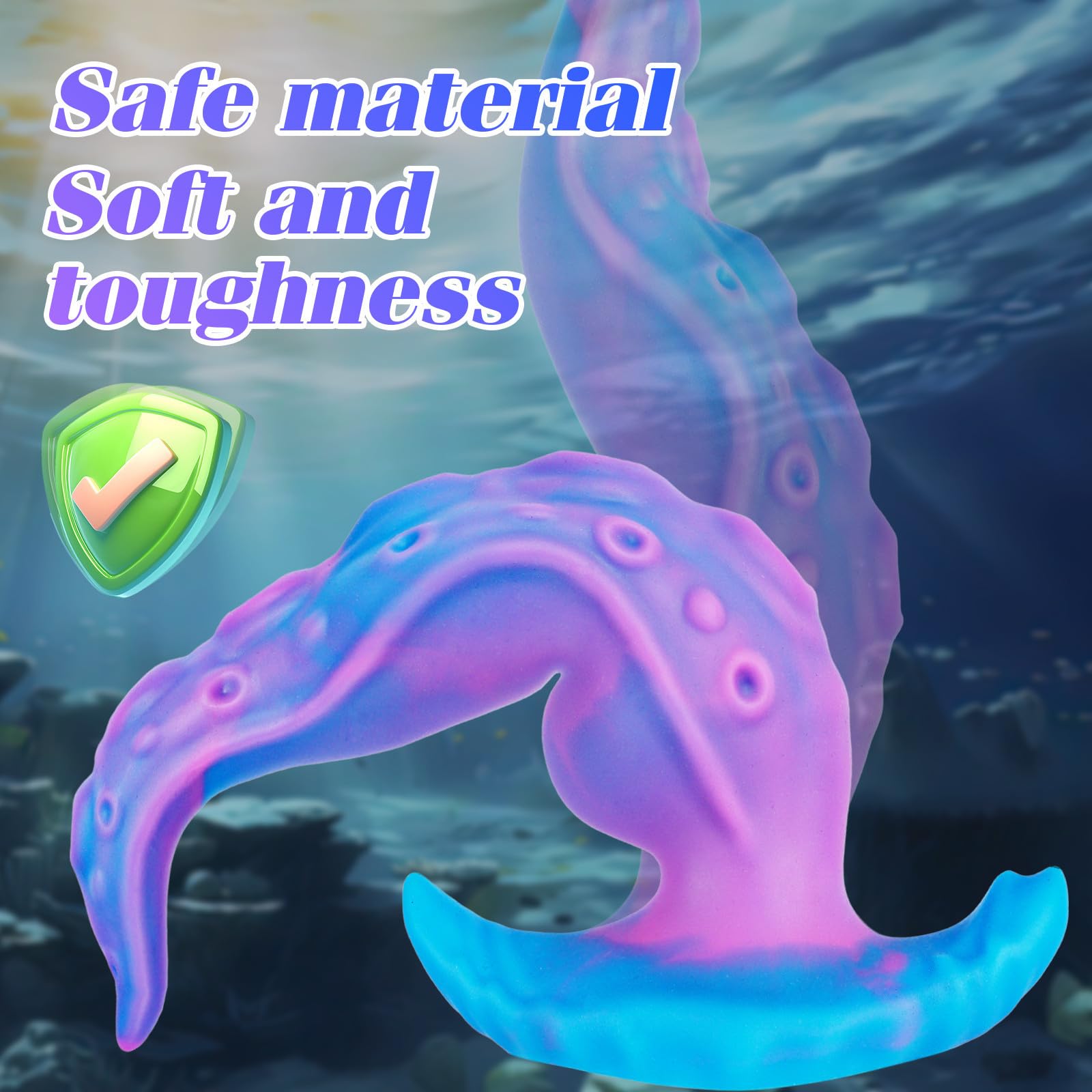 3 Sizes Octopus Tentacle Anal Dildo Anal Plug Training Sets, Silicone Realistic Wearable Small Large Monster Prostate Dildo Sex Toys, Thick Thin Purple Blue Fantasy Dildos Set for Beginner Men Women