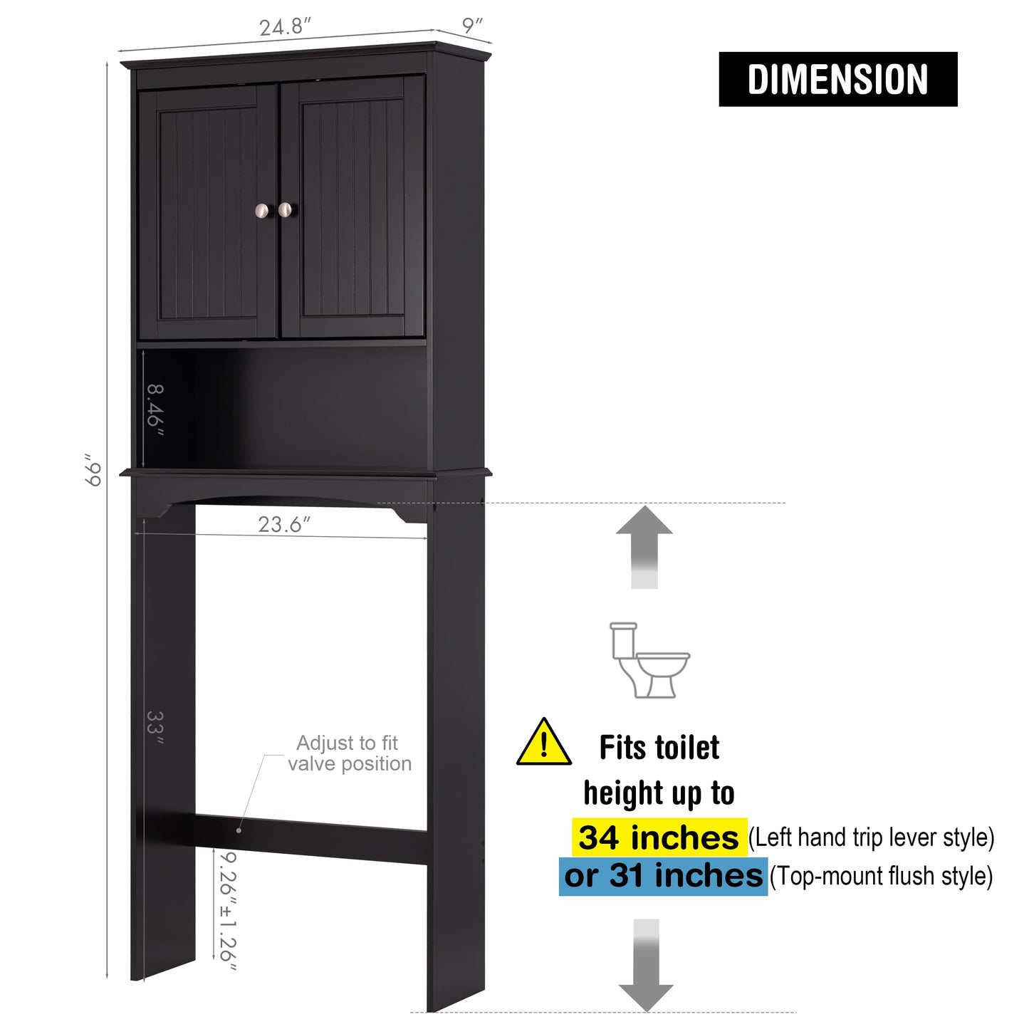 Spirich Over The Toilet Storage Cabinet, Bathroom Shelf Over Toilet, Bathroom Storage Cabinet Organizer
