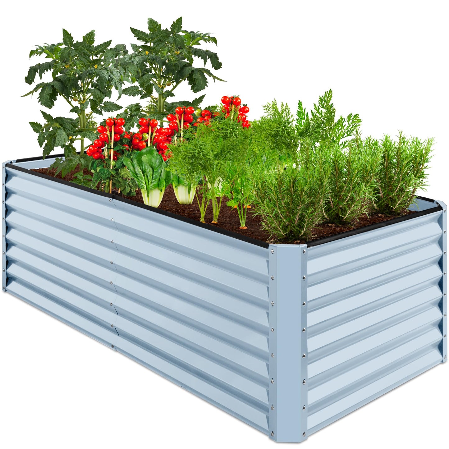 Best Choice Products Outdoor Metal Raised Garden Bed, Planter Box for Vegetables, Flowers, Herbs