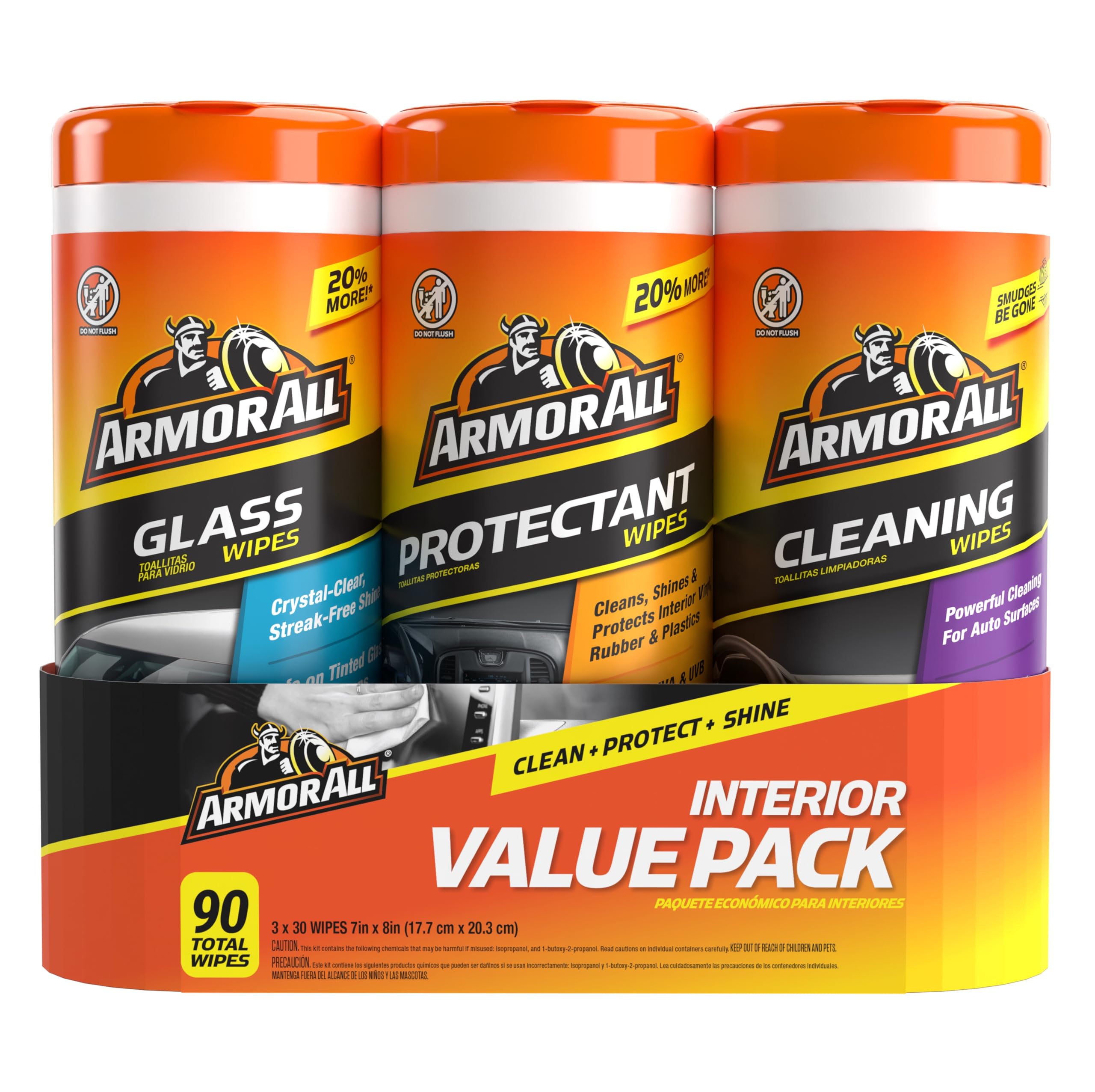 Armor All Protectant, Glass and Cleaning Wipes