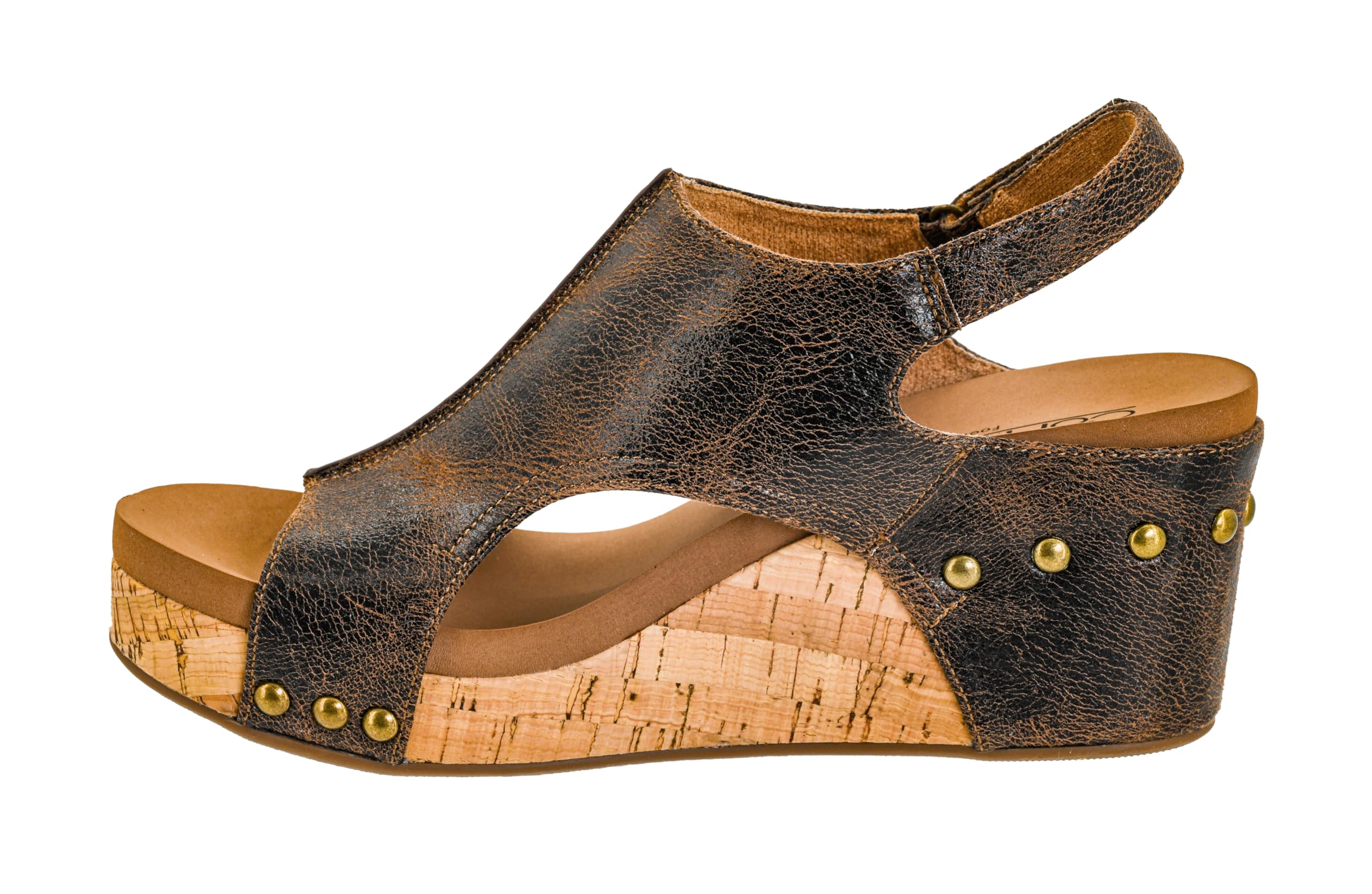 Corkys Footwear Womens Carley Wedges, Featuring Corkys EVA Foam Cushioned Insoles, A 2.5 Inch Heel, Lightweight For All Day Wear, And Hook And Loop Closure