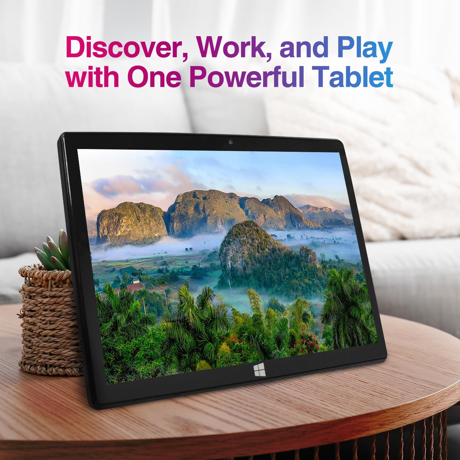 Fusion5 10.1" Windows 11 Tablet PC - FWIN232 Plus Ultra Slim Windows Tablet Computer - Intel 13th Gen, 8GB RAM, Full HD 10 Inch Display, 5G WiFi, USB 3.0, Micro HDMI, Dual Cameras, Bluetooth