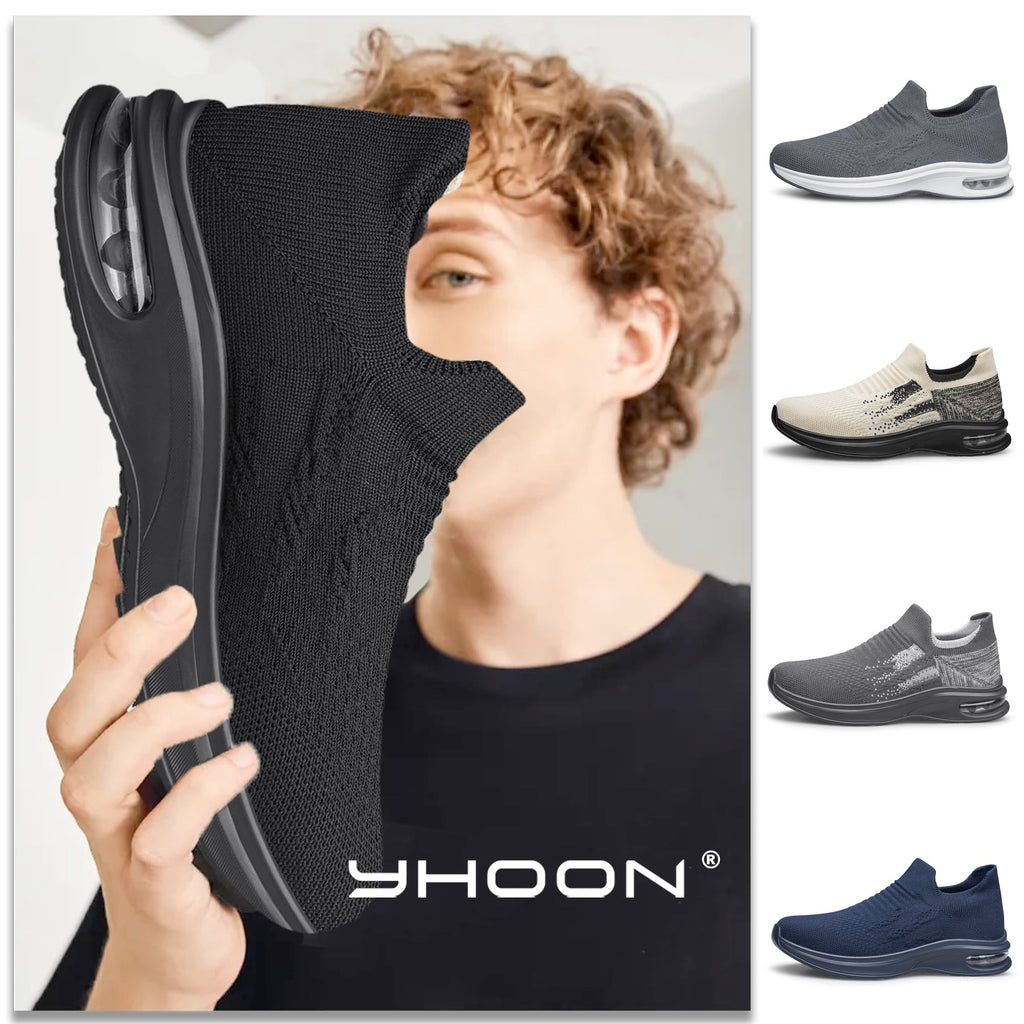 Mens Walking Shoes Slip on Lightweight Running Shoes Workout Athletic Tennis Shoes Gym Sneakers