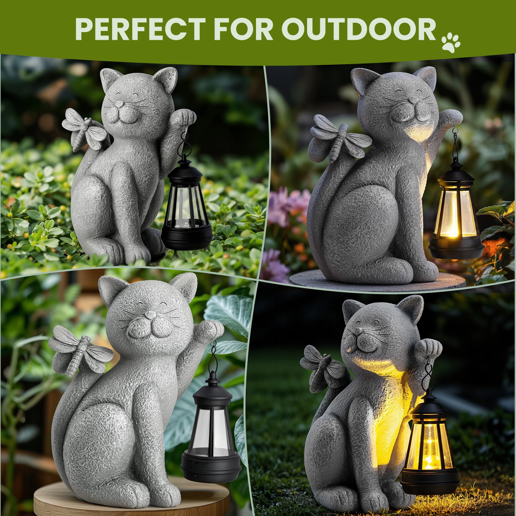 YDKOJGW Solar Garden Outdoor Statues with Succulent and 7 LED Lights - Lawn Decor Tortoise Statue for Patio, Balcony, Yard Ornament - Unique Housewarming Gifts
