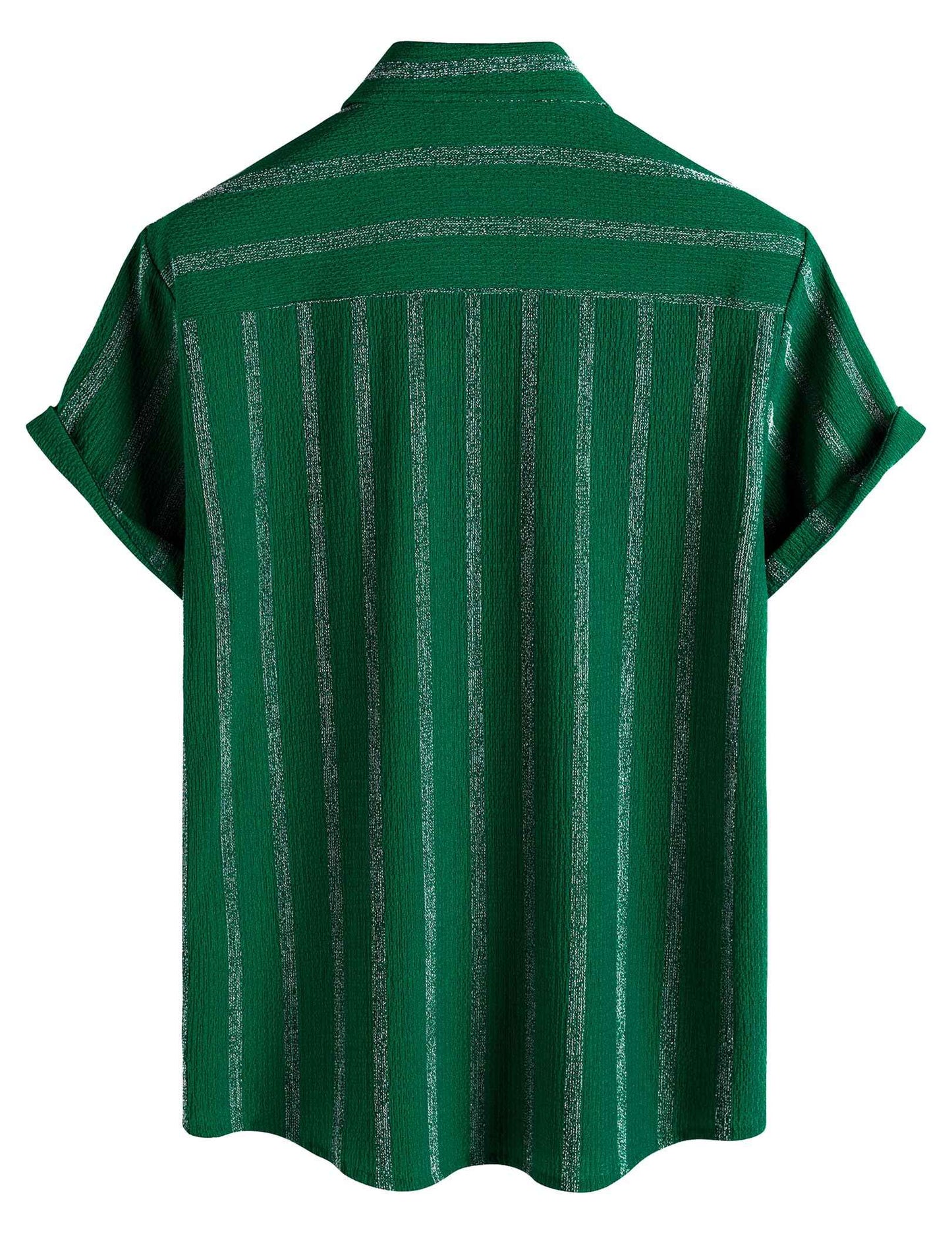 VATPAVE Mens Summer Striped Shirts Button Down Short Sleeve Vintage Beach Hawaiian Shirts with Pocket