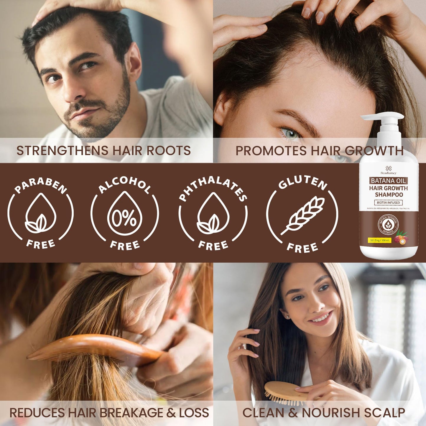 Root Activator Shampoo for Men and Women - Hair Growth Shampoo for Thinning Hair - 10.1 FL OZ
