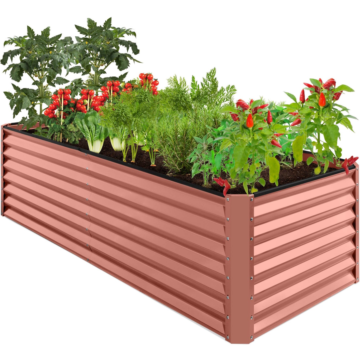 Best Choice Products Outdoor Metal Raised Garden Bed, Planter Box for Vegetables, Flowers, Herbs