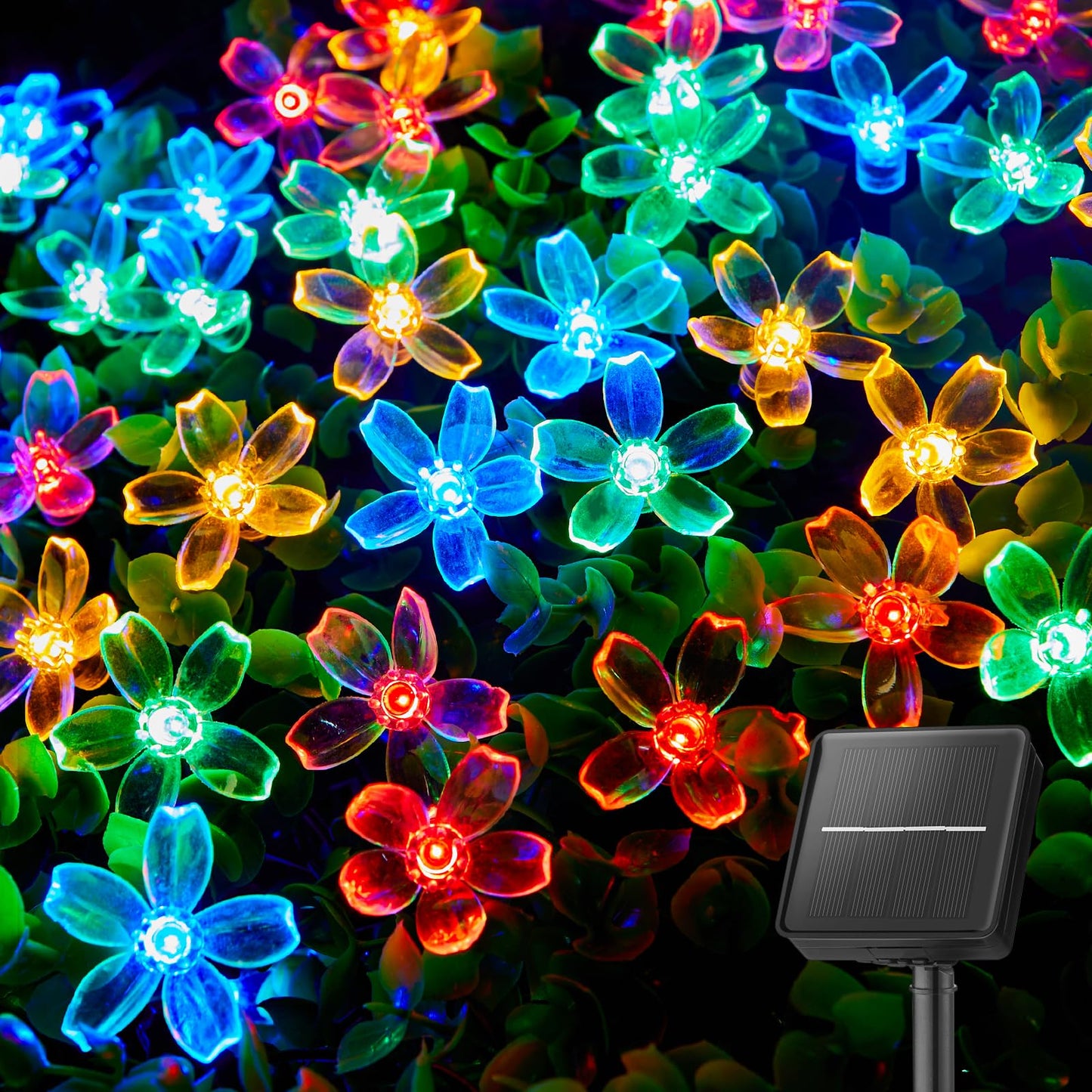 Brightown 60 LED Flower Solar String Lights Outdoor Waterproof Fairy Lights for Garden Yard Fence Patio Party Christmas Tree Wedding