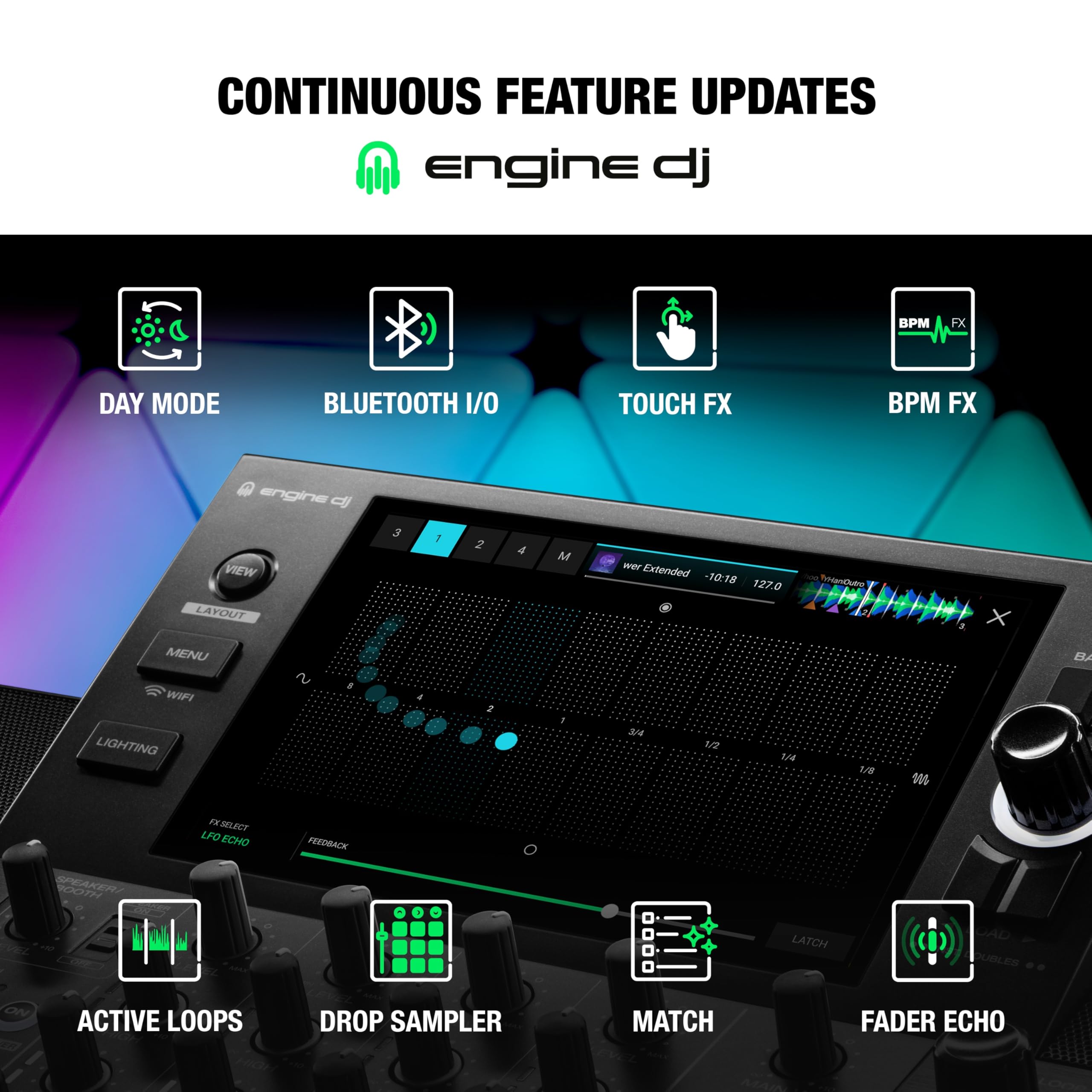 Denon DJ SC LIVE 4 Standalone DJ Controller with Stem Separation on 4-Decks, Wi-Fi Streaming, Build-in Speakers, Serato DJ and Virtual DJ Compatible
