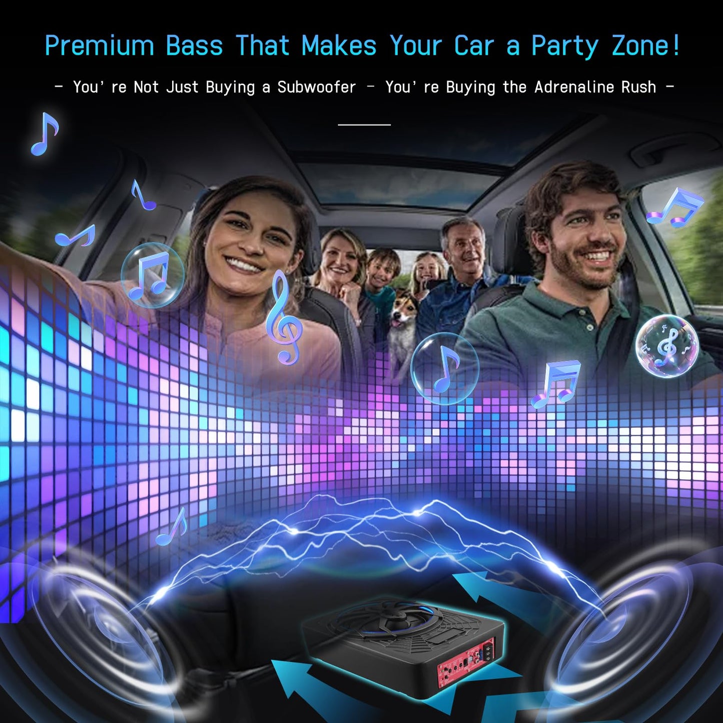 LORPHEIR Car Subwoofer High Power Bass System for Car Audio Upgrade