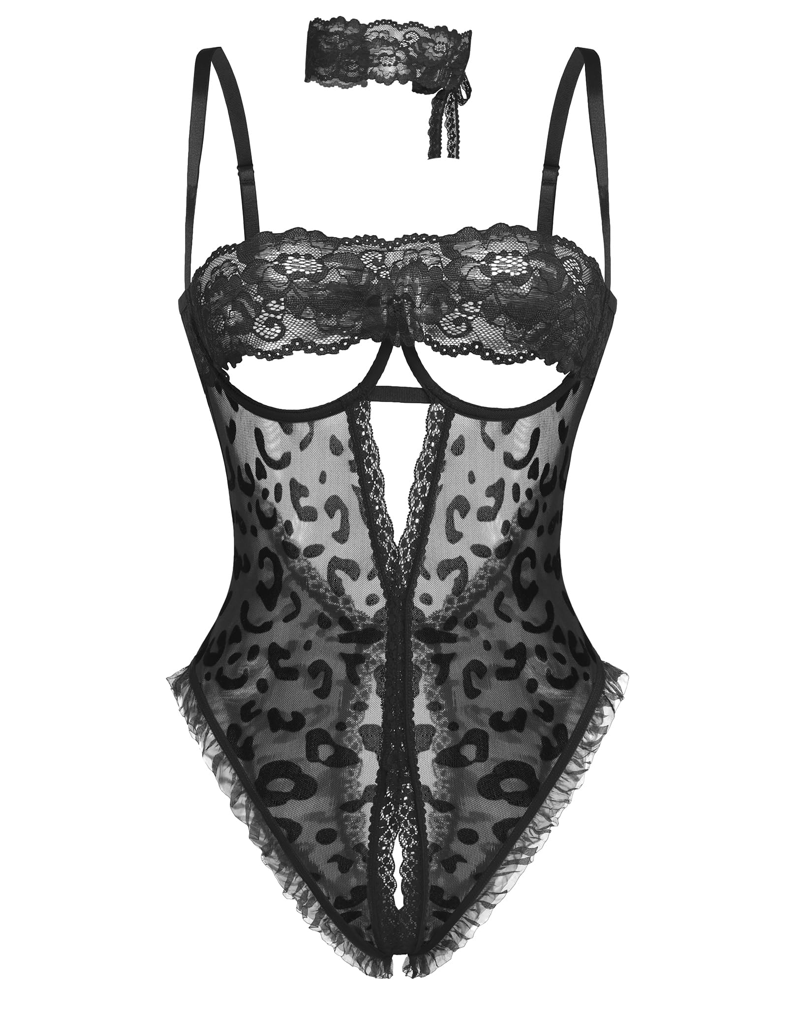 Avidlove Sexy Lingerie for Women Lace V Neck Teddy Lingerie One Piece Mini Bodysuit Exotic BabyDoll