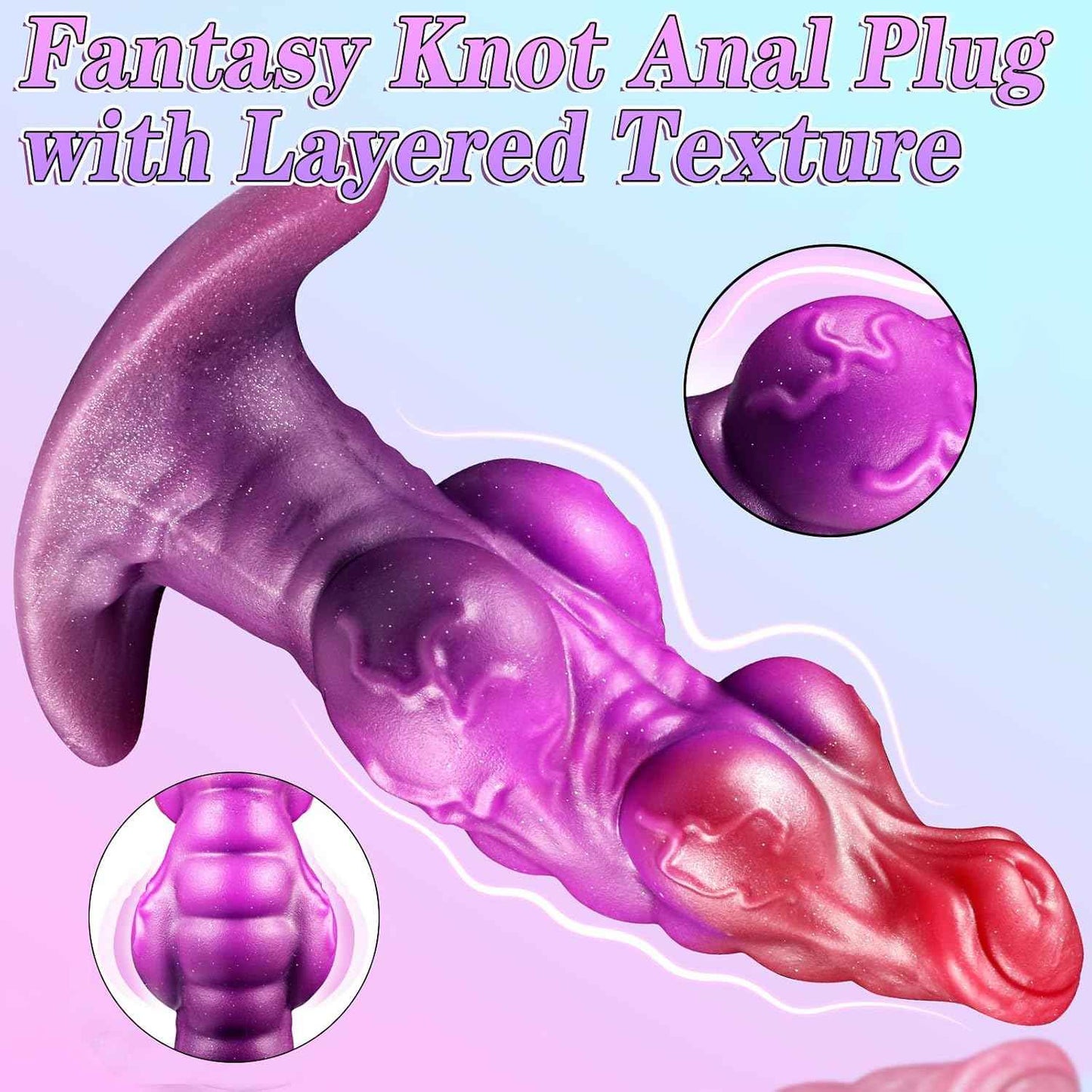 Anal Plug Knot Dildo with 2 Knots Wearable Butt Plug Silicone Anal Beads Dilator Trainer Fantasy Prostate Massager G-spot Sex Toy for Couples Men Women Masturbation (S)