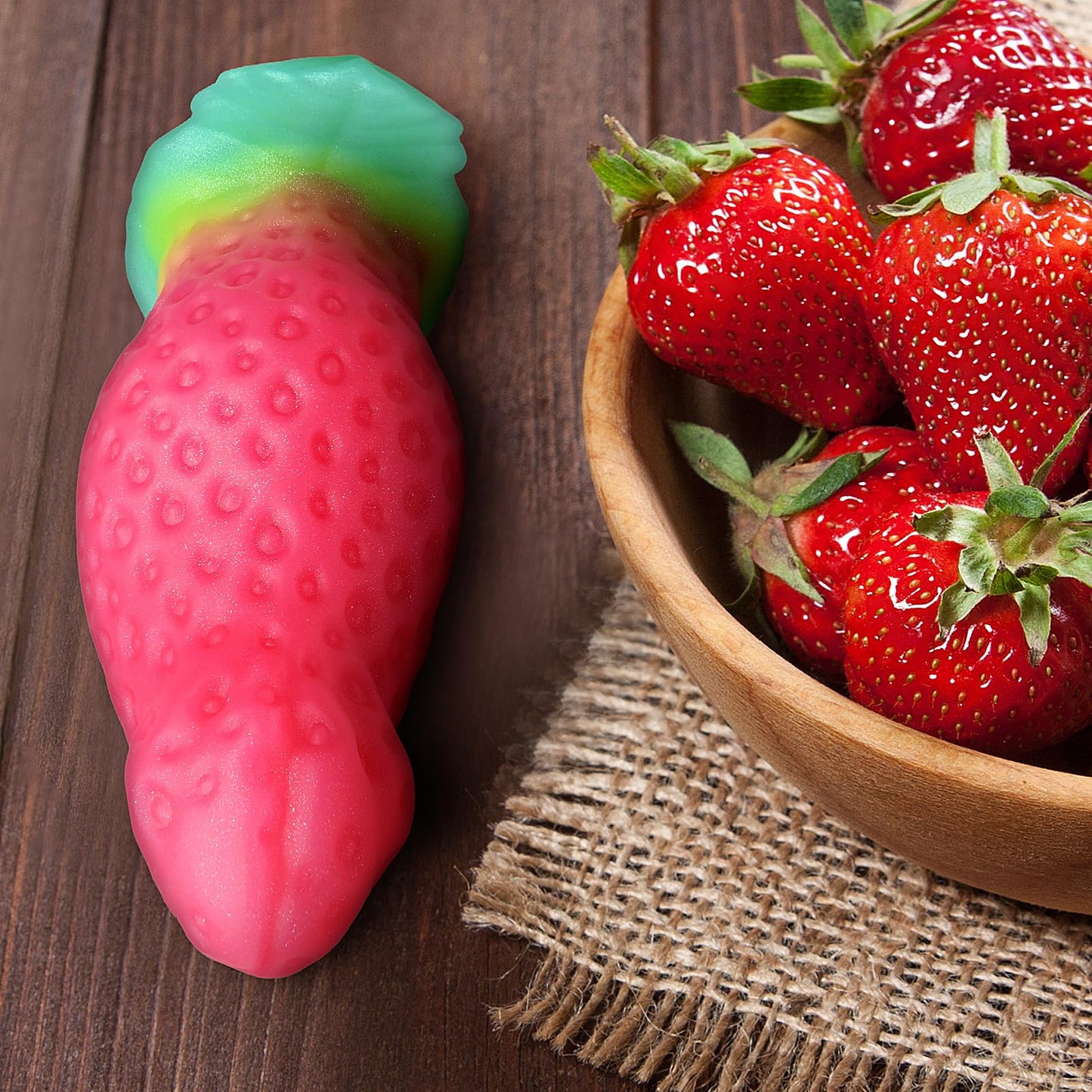 Soft Strawberry Butt Plug Anal Stretcher Prostate Massager Liquid Silicone Realistic Dildo G-spot Stimulation Anal Sex Toys for Advanced Men Women Couple Romi