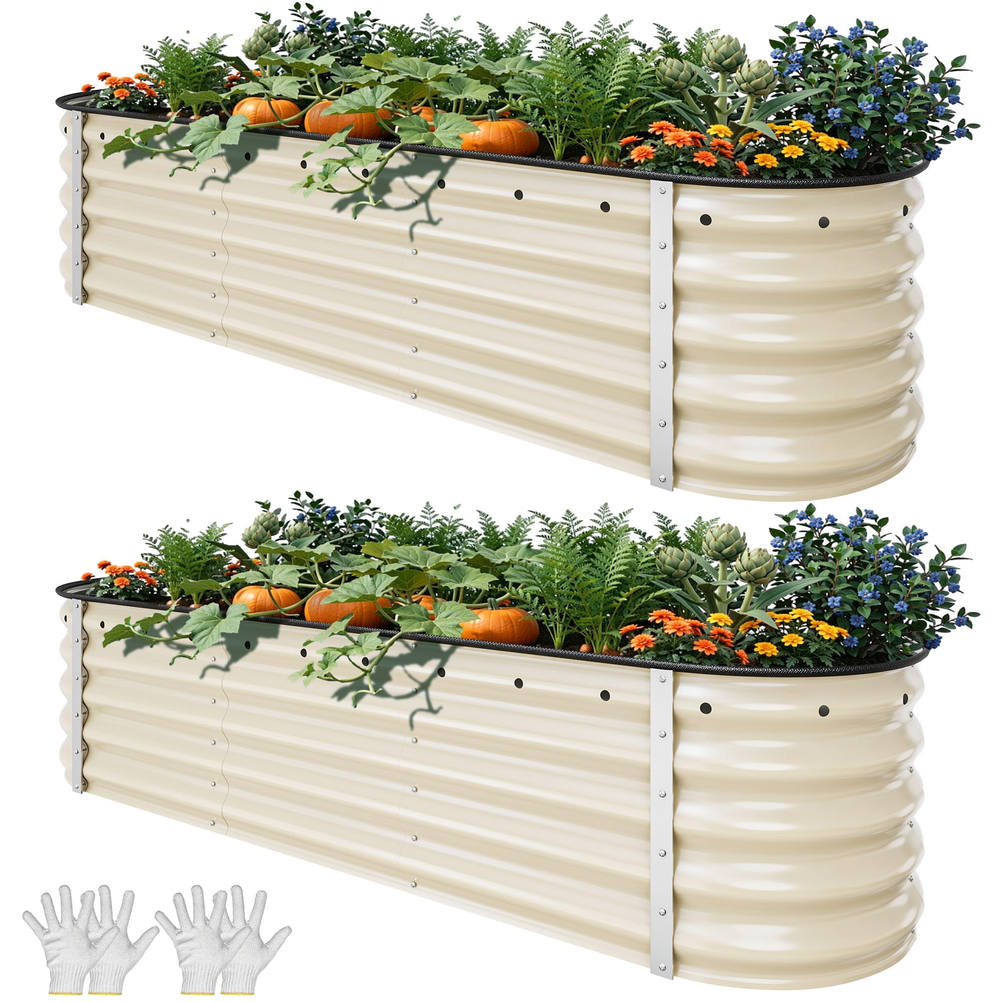 YITAHOME Raised Garden Bed Kit with Gloves, Ground Nails, Support Rod-1