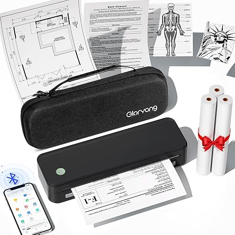 Gloryang Wireless Tattoo Transfer Stencil Printer Portable Thermal Machine Black