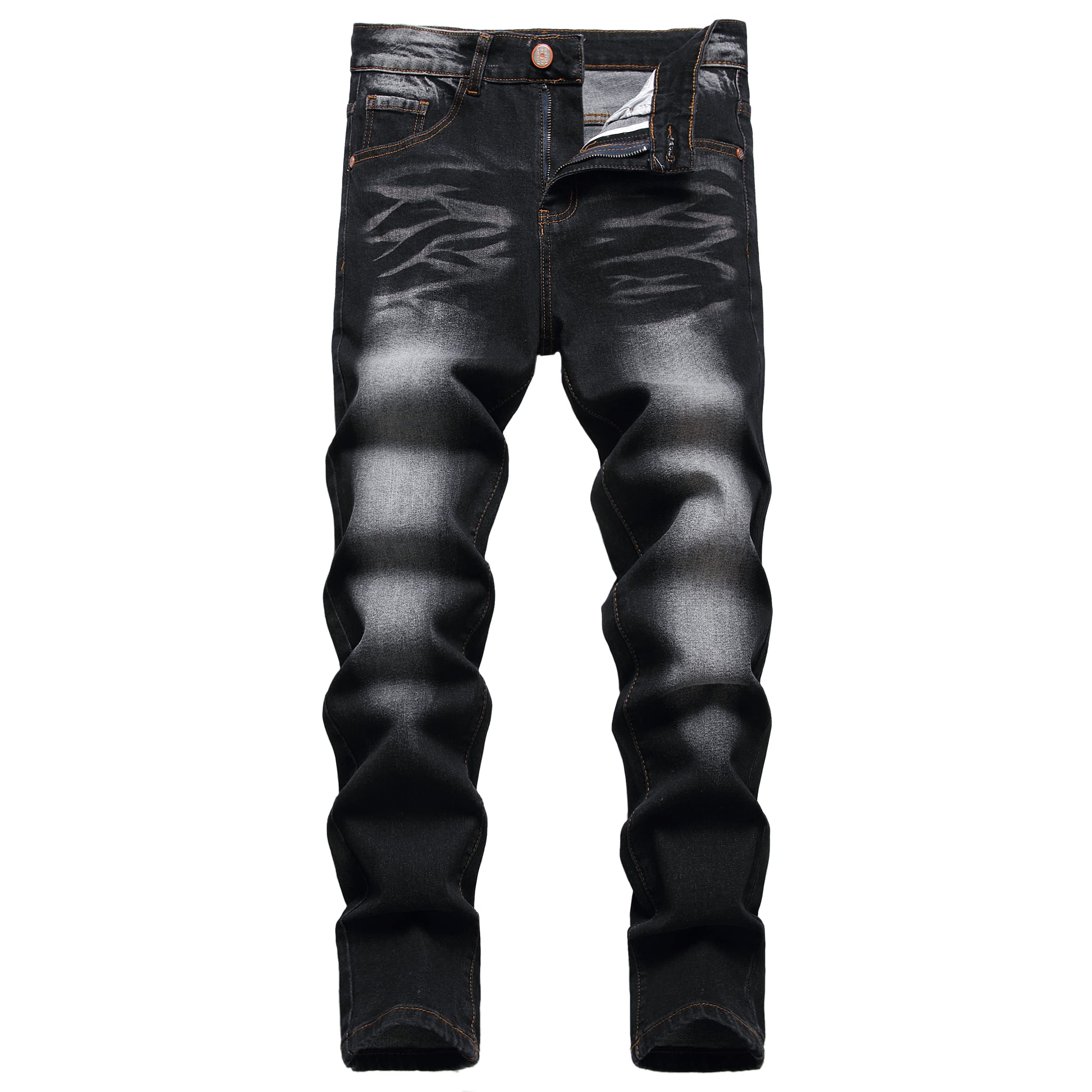 JUNBAOSS Men's Slim Fit Jeans Stretch Ripped Skinny Jeans for Men, Fashion Straight Leg Comfort Flex Waist Casual Pants