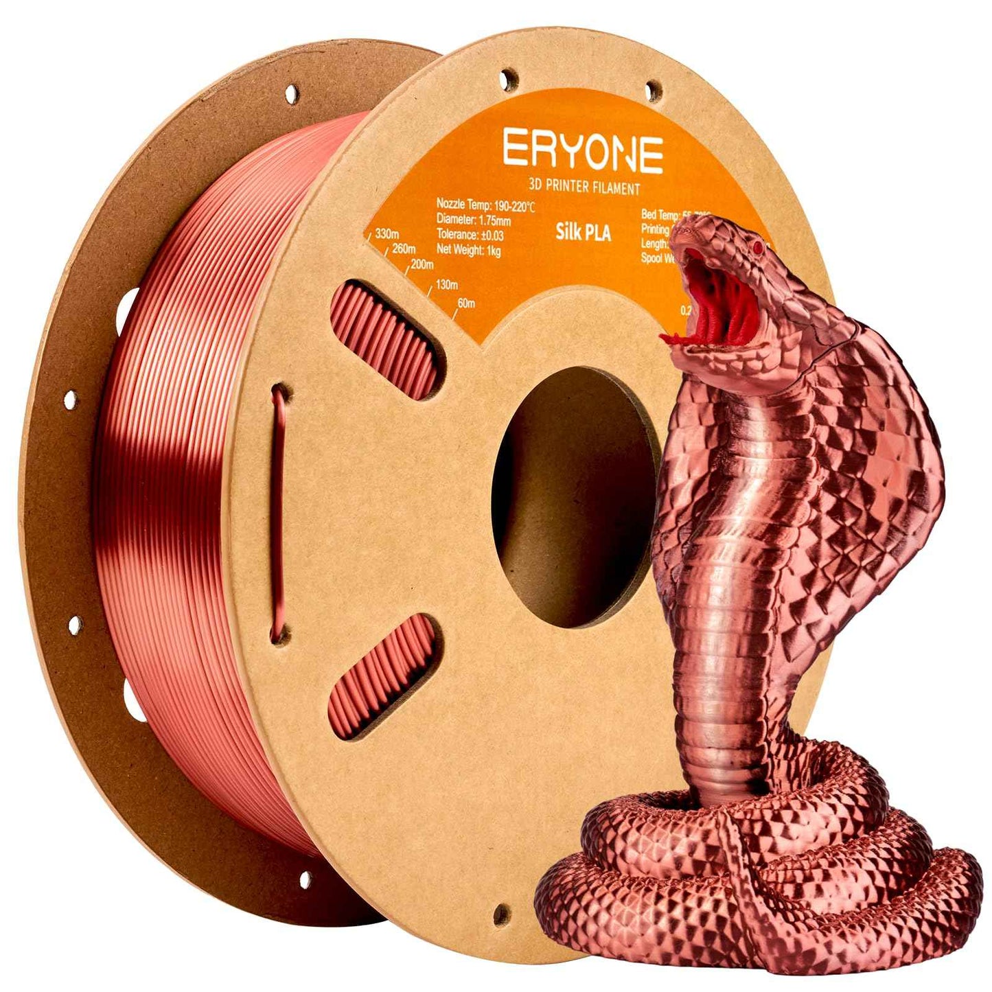 ERYONE Silk Color PLA Filament 3D Printer 1.75mm +/- 0.03mm, Filament PLA Cardboard Spool