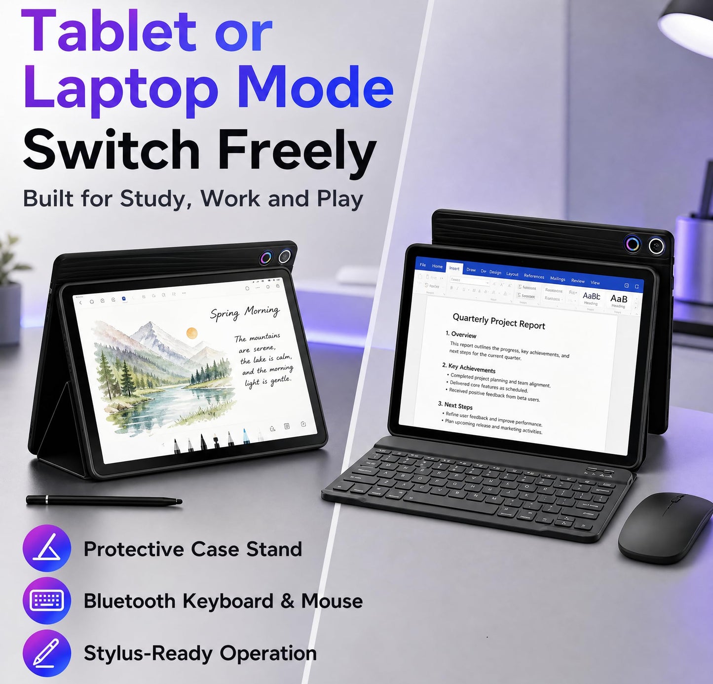 Jeazans Latest 2026 Upgraded Android 16 Tablet 10.1 Inch with IPS HD Touch Screen, Dual Camera, 64GB Storage 1TB Expansion