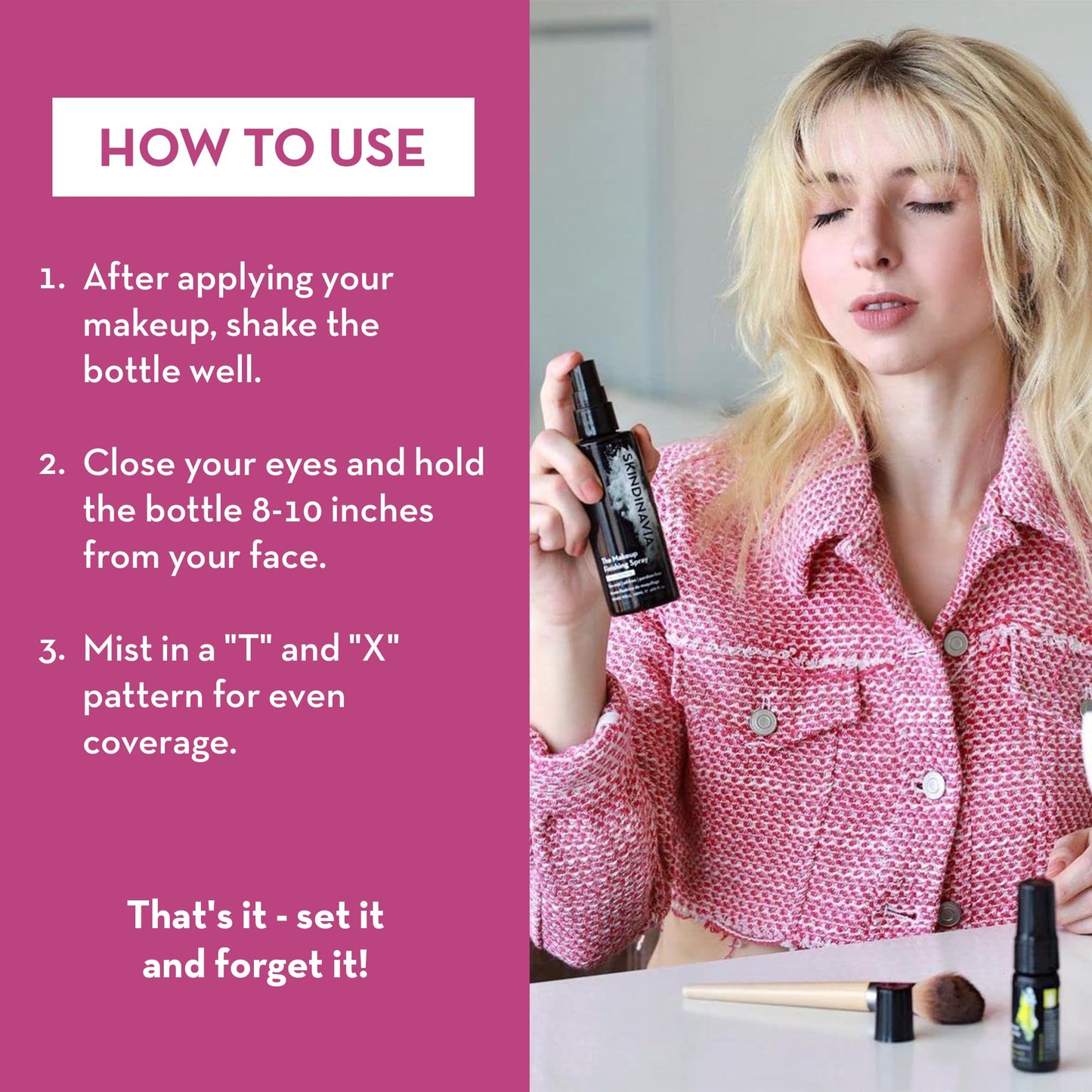 Skindinavia The Makeup Finishing Spray, Classic Makeup Setting Spray, All-Day Wear, Long-Lasting Up to 16+ Hours, Heat-Resistant & Waterproof, Cooling Fine Mist, 2.0 Oz