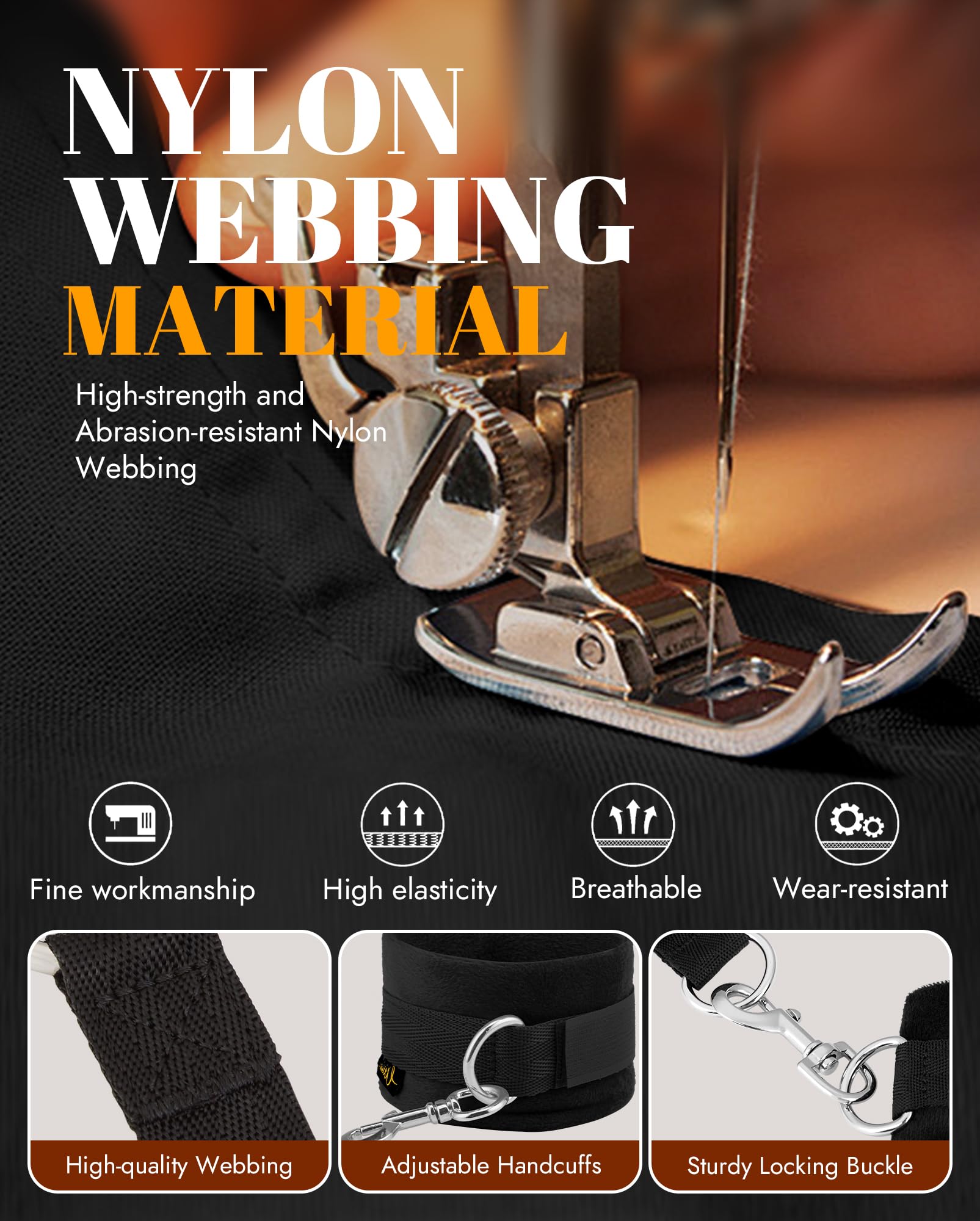 Sex Bondage BDSM Kit UTIMI Restraints Set Sex Toys with Hand Cuffs Ankle Cuff Bondage Collection & Blindfold & Tickler Included