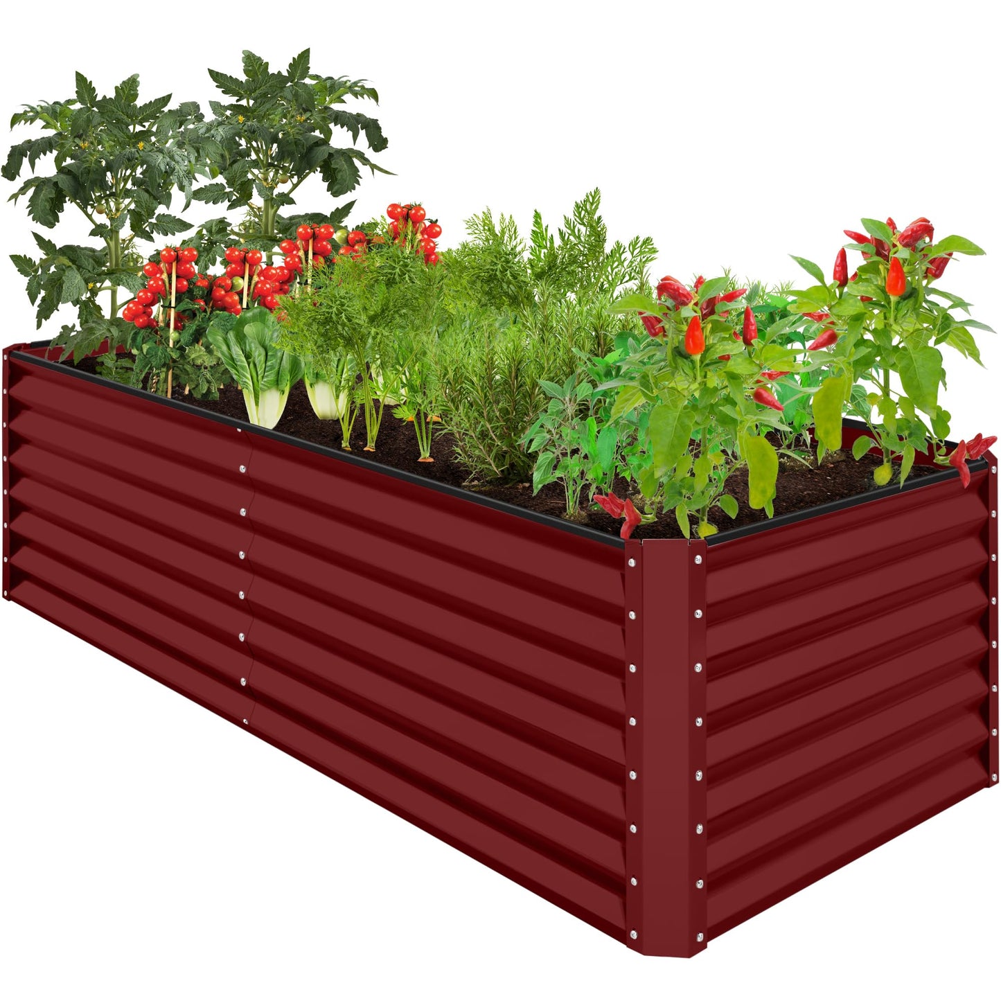 Best Choice Products Outdoor Metal Raised Garden Bed, Planter Box for Vegetables, Flowers, Herbs