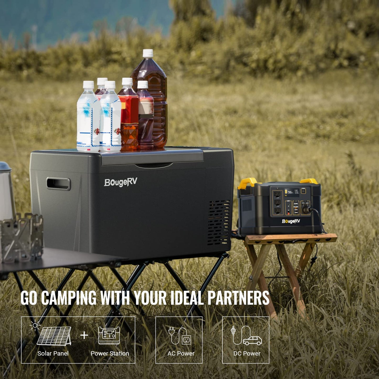 BougeRV Portable Car Freezer 12v Car Refrigerator Car Fridge Compressor Freezer,12/24V DC 110~240 Volt AC,-7℉~50℉