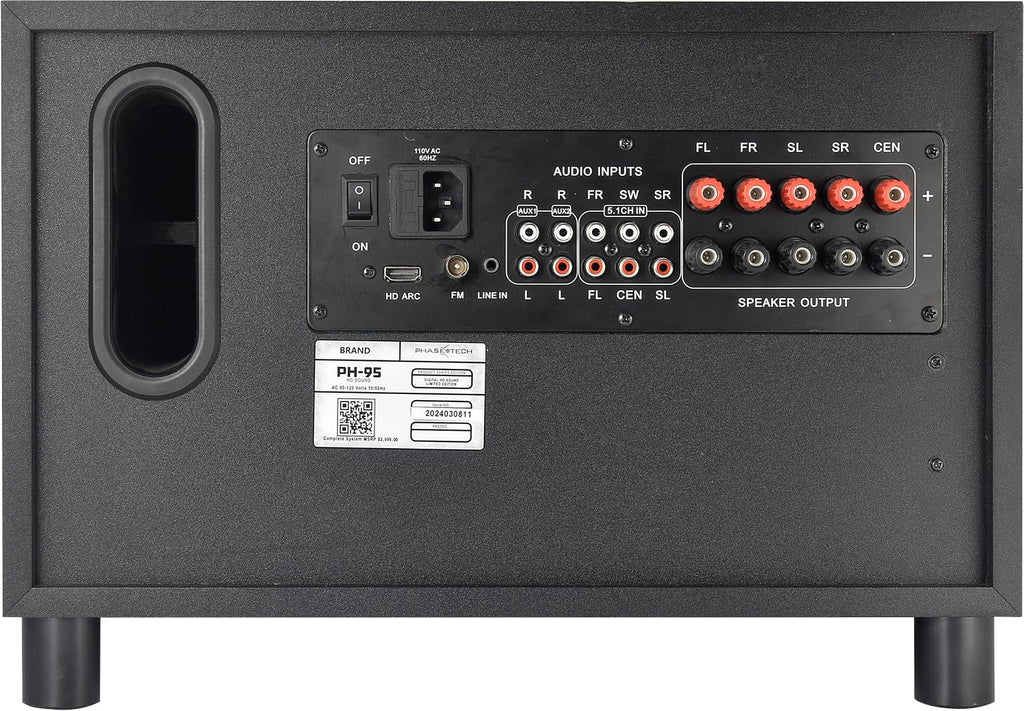 5.1 Channel Home Theater System with 10" Subwoofer, Bluetooth,5 Speakers, Remote, Radio, RCA- Perfect for Movies, Music, Karaoke