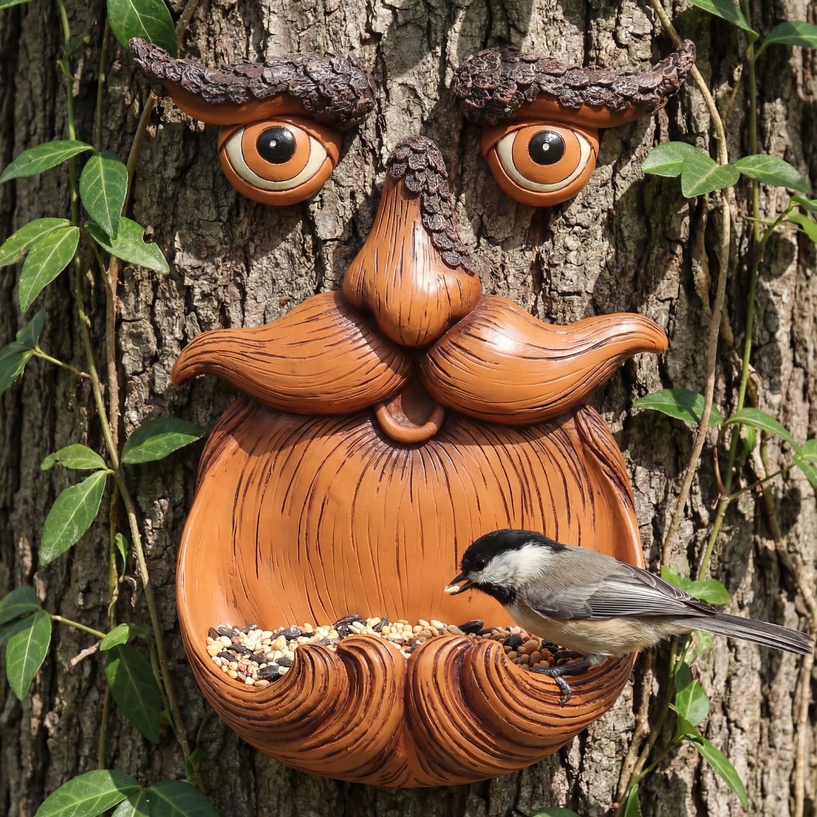 Tree Faces Decor Outdoor, Eyes Glow in Dark Tree Face for Tree Decoration, Tree Face Decor Tree Art for Lawn Garden Patio Backyard Ornaments