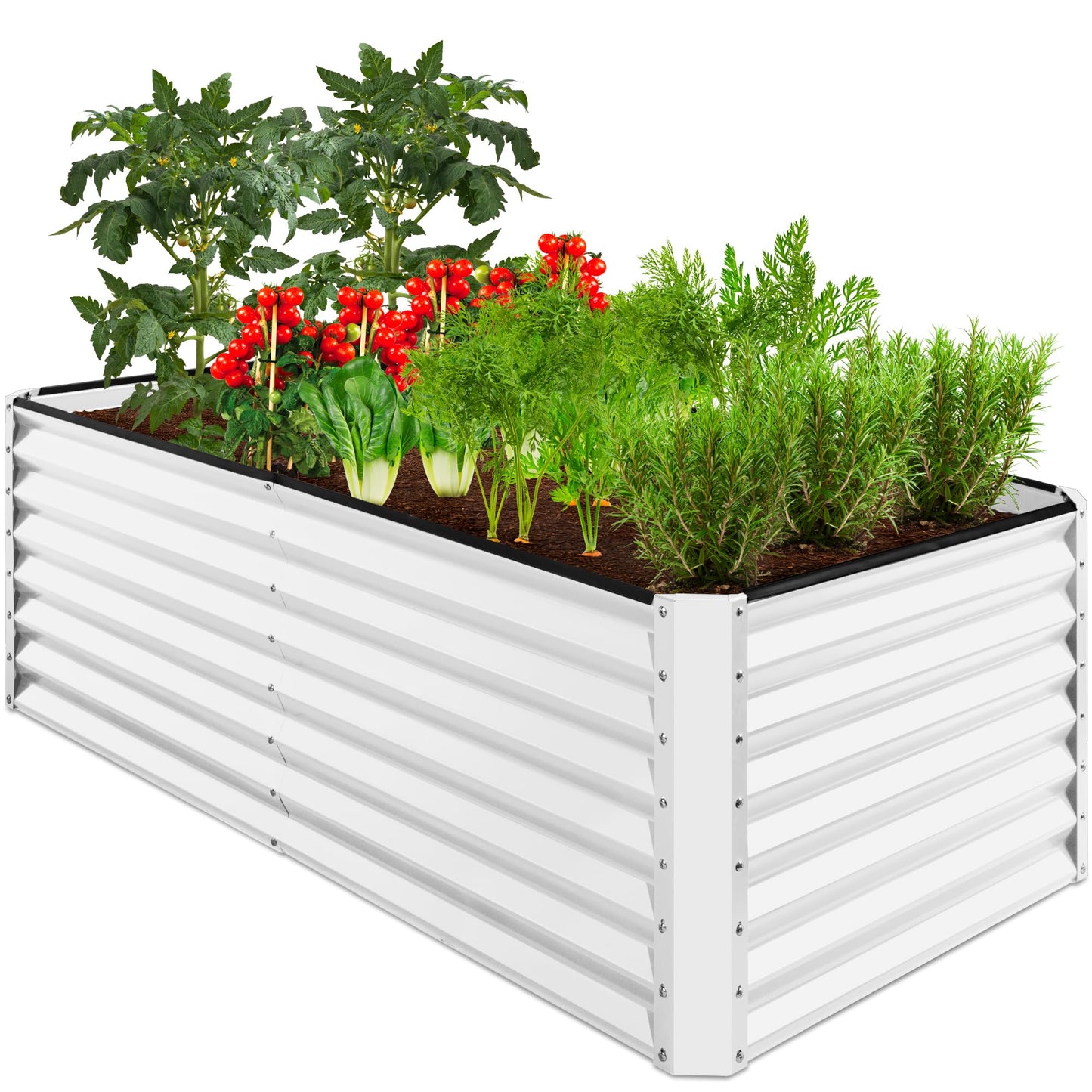 Best Choice Products Outdoor Metal Raised Garden Bed, Planter Box for Vegetables, Flowers, Herbs