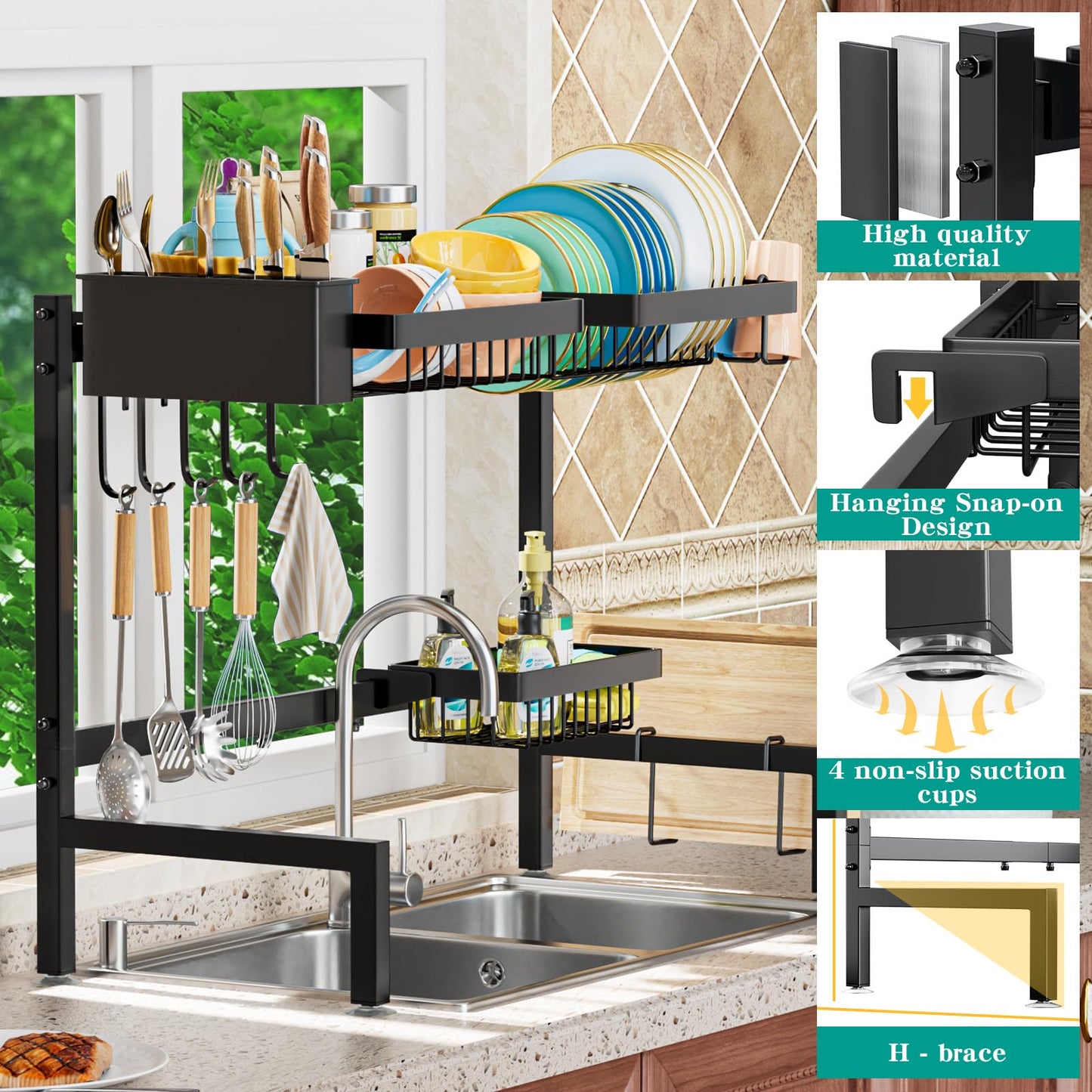 YKLSLH Over Sink Dish Drying Rack