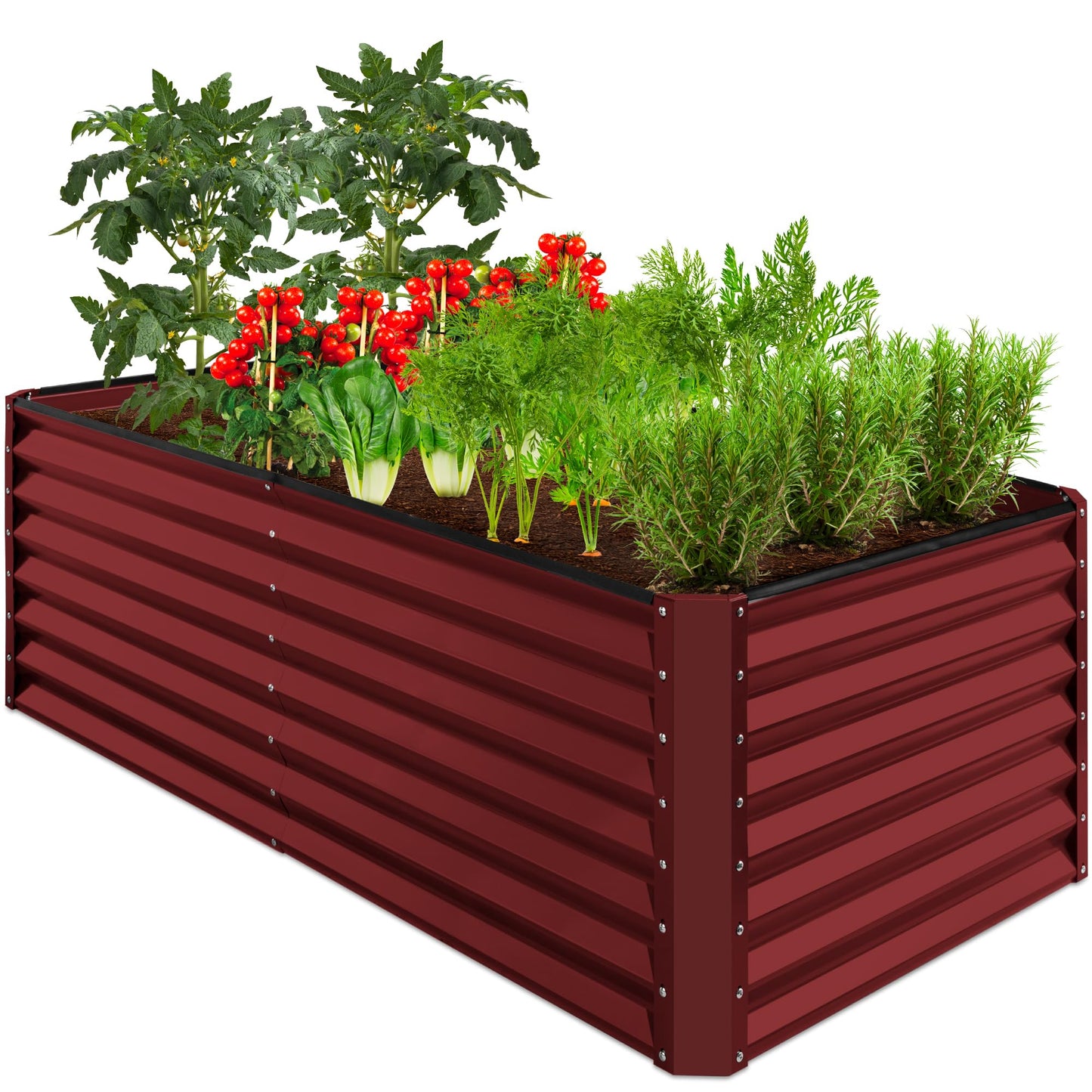 Best Choice Products Outdoor Metal Raised Garden Bed, Planter Box for Vegetables, Flowers, Herbs