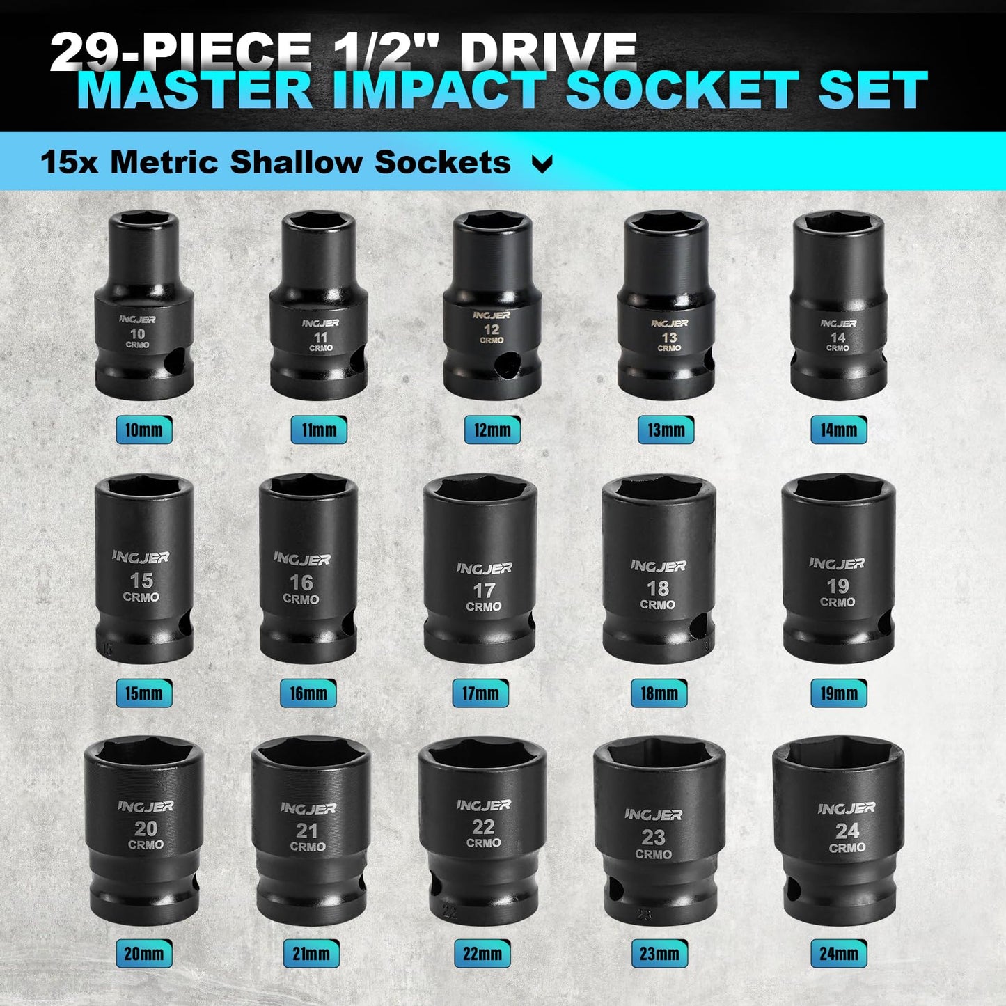 INGJER Drive Impact Socket Set