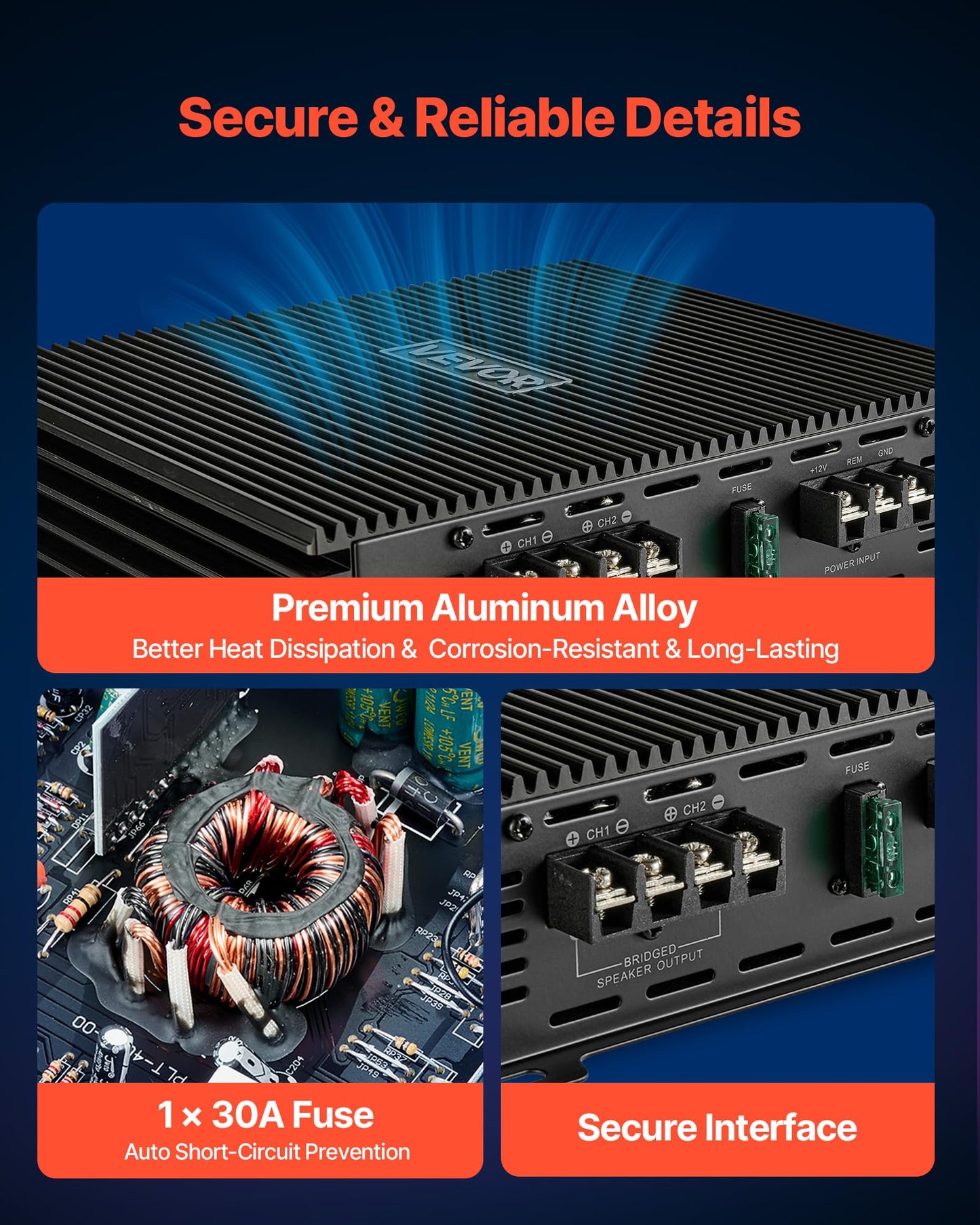 VEVOR Car Audio Amplifier