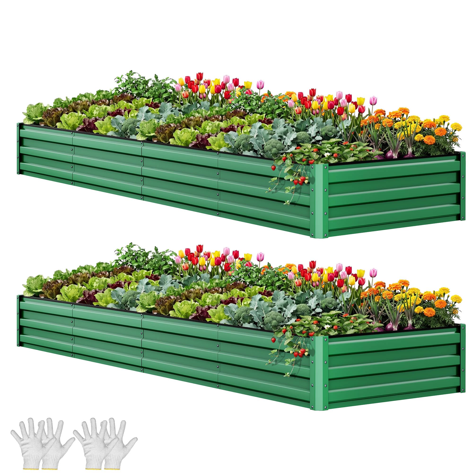 YITAHOME Raised Garden Bed Kit with Gloves, Ground Nails, Support Rod-1