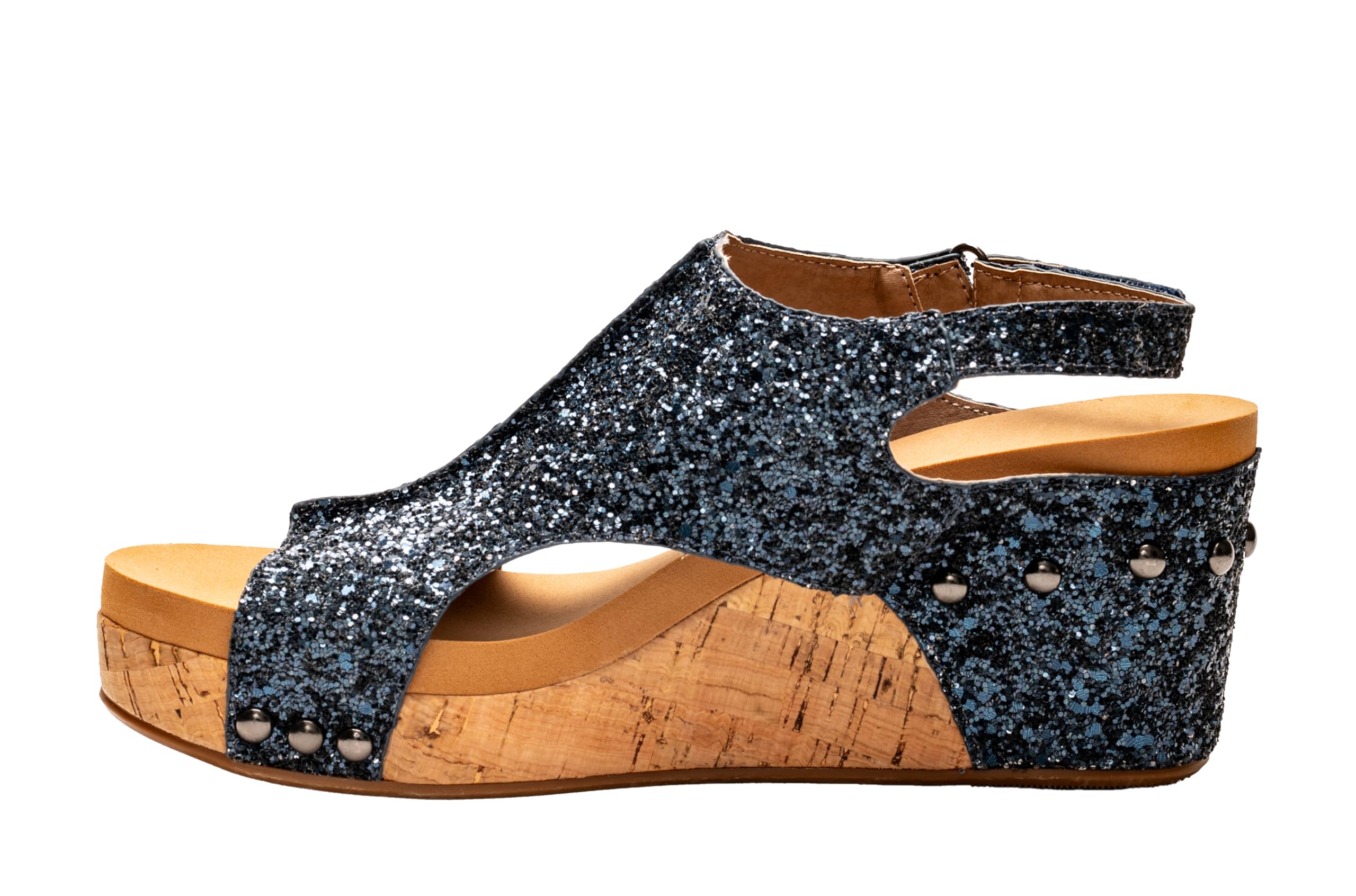 Corkys Footwear Womens Carley Wedges, Featuring Corkys EVA Foam Cushioned Insoles, A 2.5 Inch Heel, Lightweight For All Day Wear, And Hook And Loop Closure