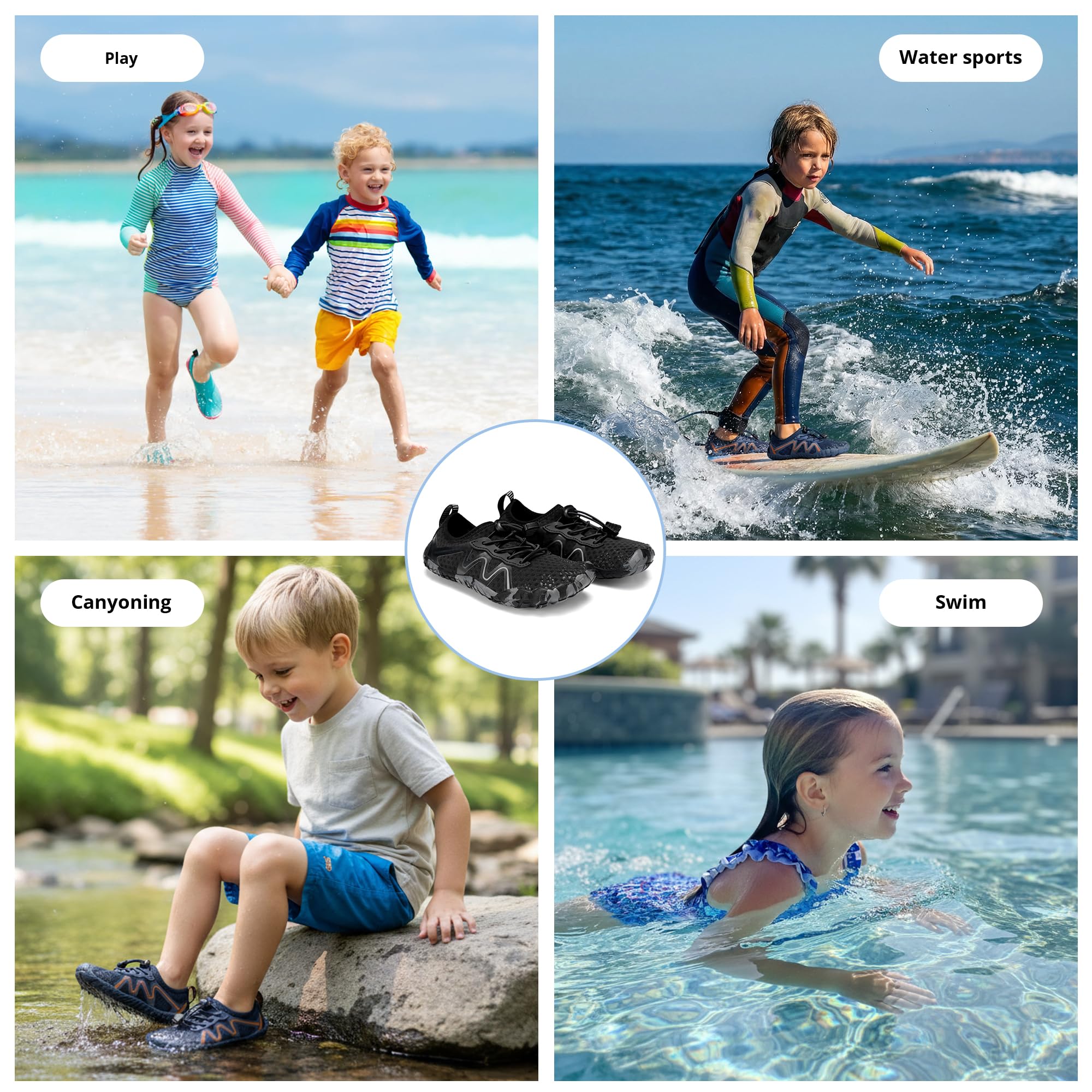 Stelle Water Shoes for Kids Girls Boys Swim Beach Hiking Barefoots Shoes for Toddler/Little/Big Kids