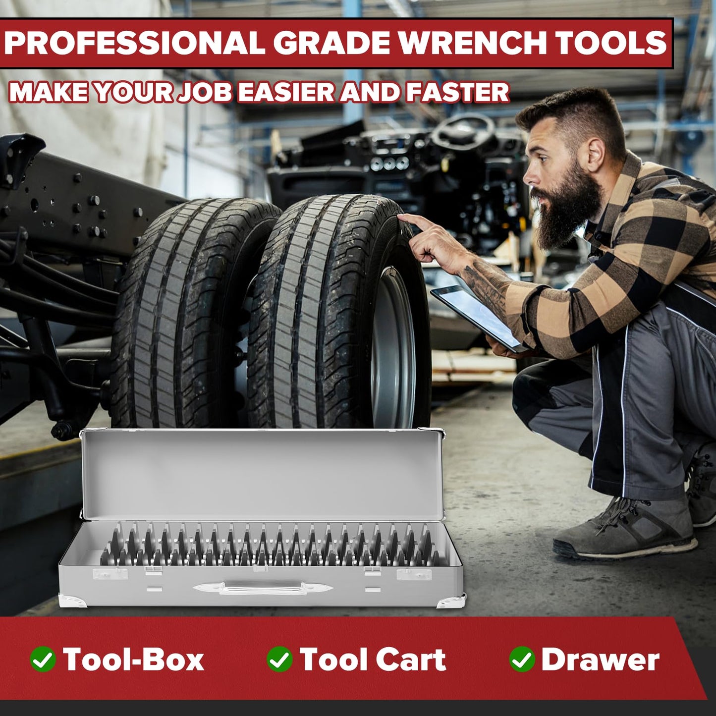 Matscover 40PCS Modular Wrench Organizer