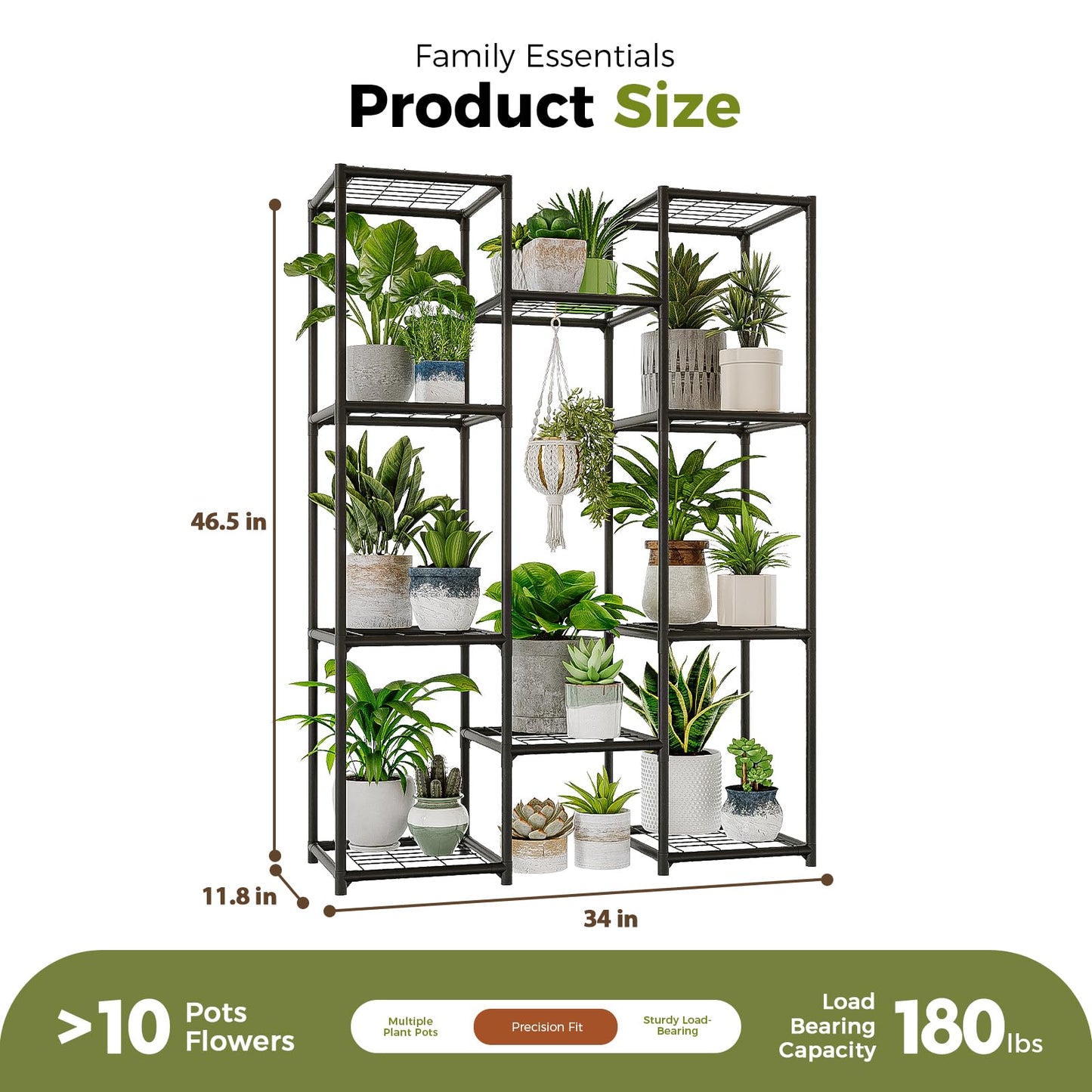Bamworld Wood Plant Stand - Indoor/Outdoor Hanging Shelf for Multiple Plants, Tall Large Holder for Living Room, Patio, Balcony, Garden 02Futi