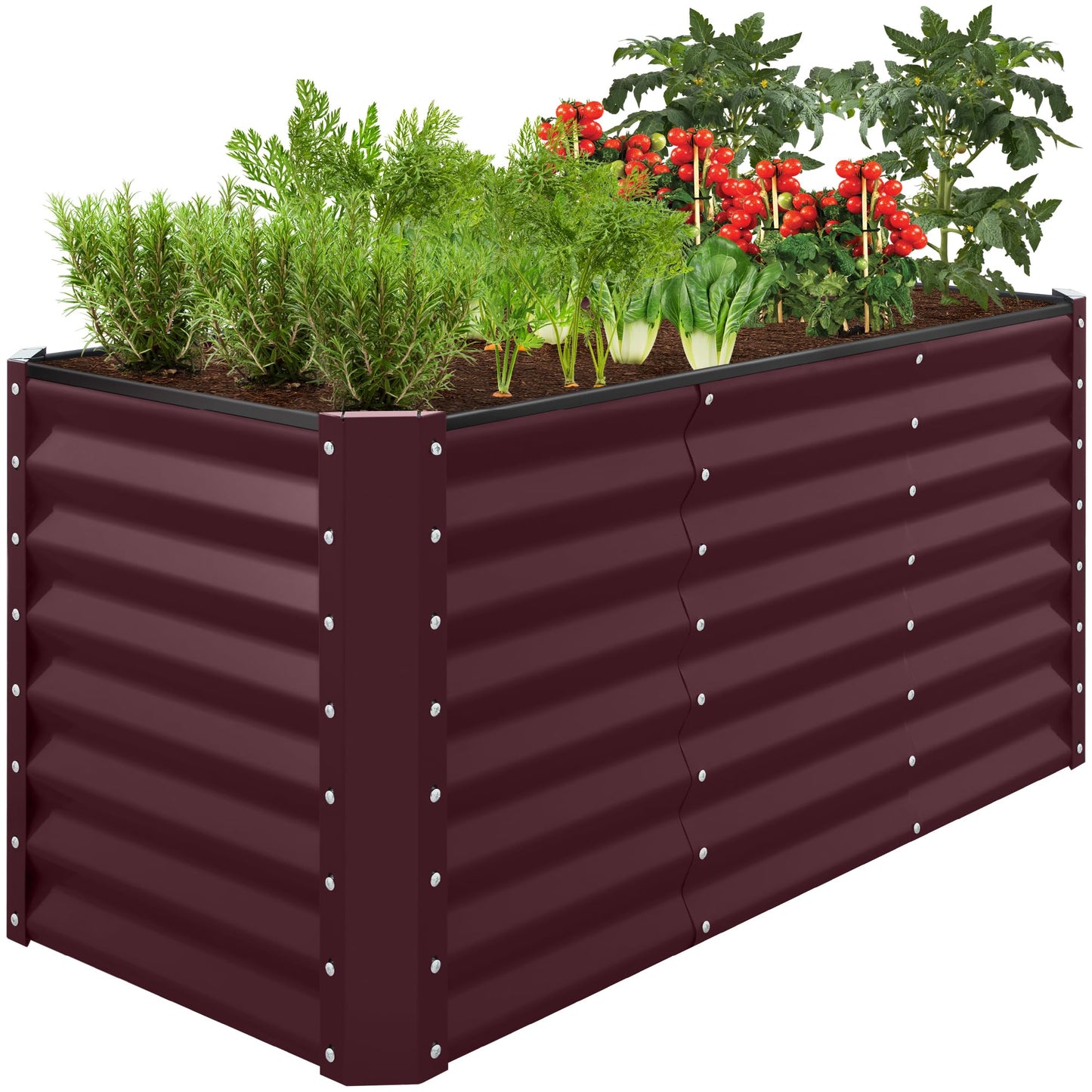 Best Choice Products Outdoor Metal Raised Garden Bed, Planter Box for Vegetables, Flowers, Herbs