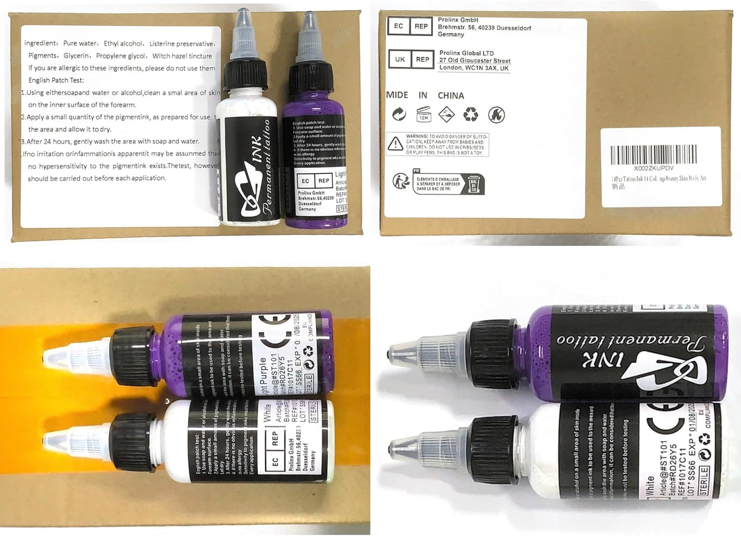 BAODELI 14 Piece Tattoo Ink Set 30ml Professional Pigments